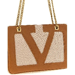 Brown Cotton Shoulder Bag