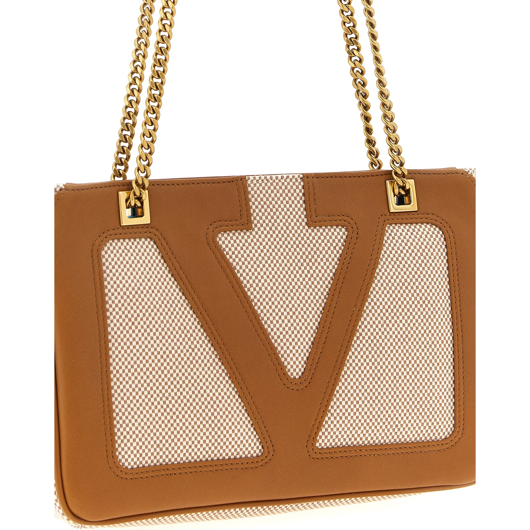 Brown Cotton Shoulder Bag