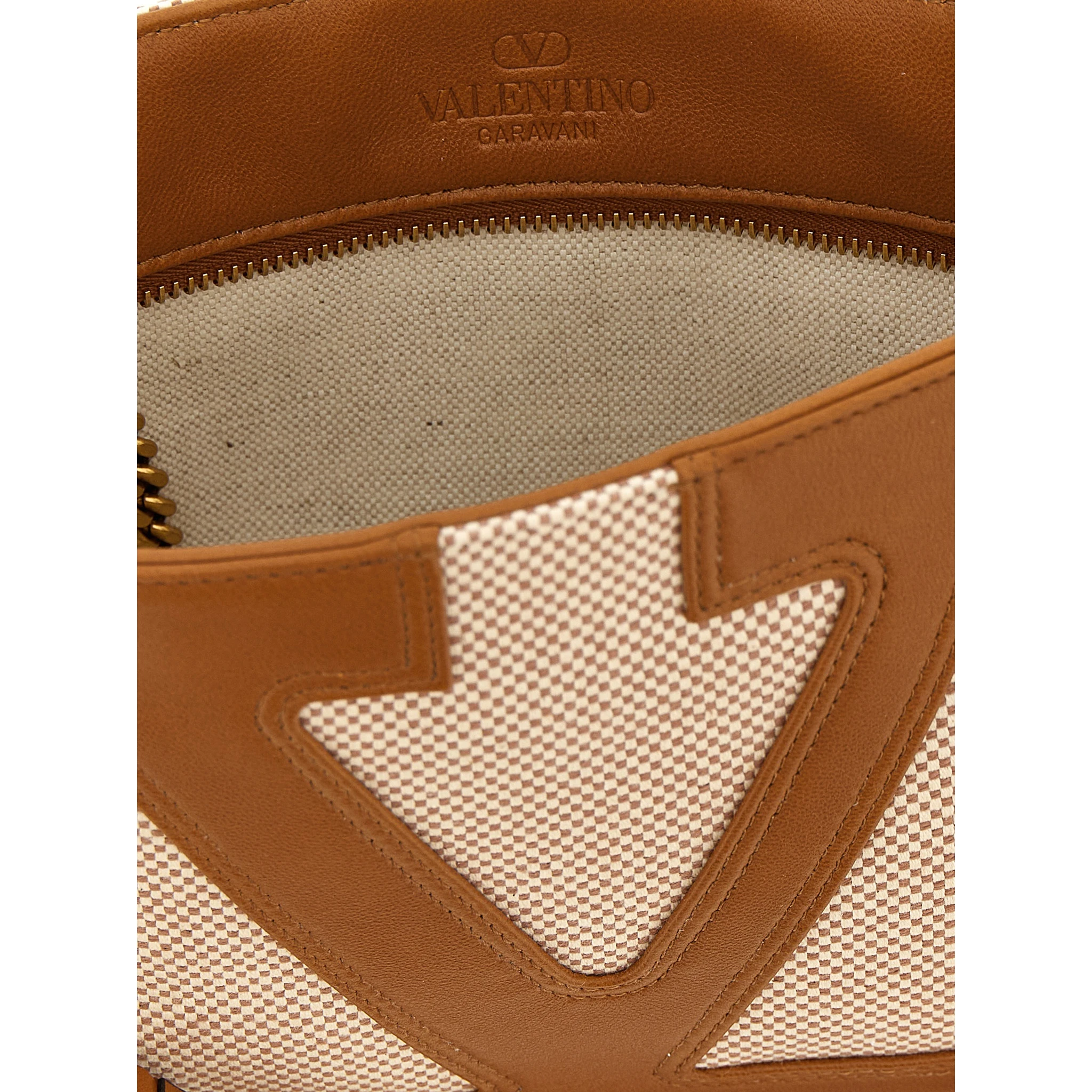 Brown Cotton Shoulder Bag