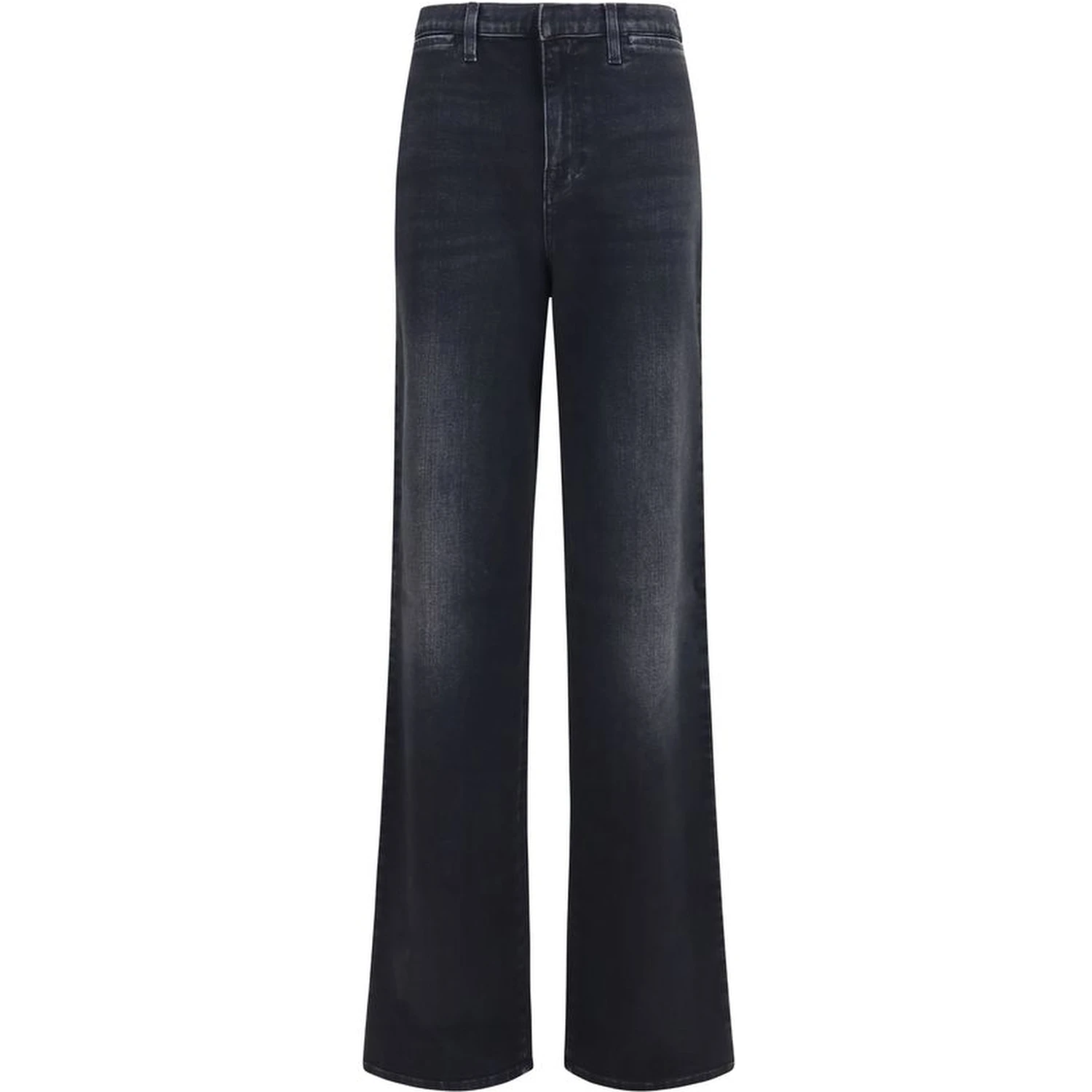 Black Cotton Straight-Leg Jeans