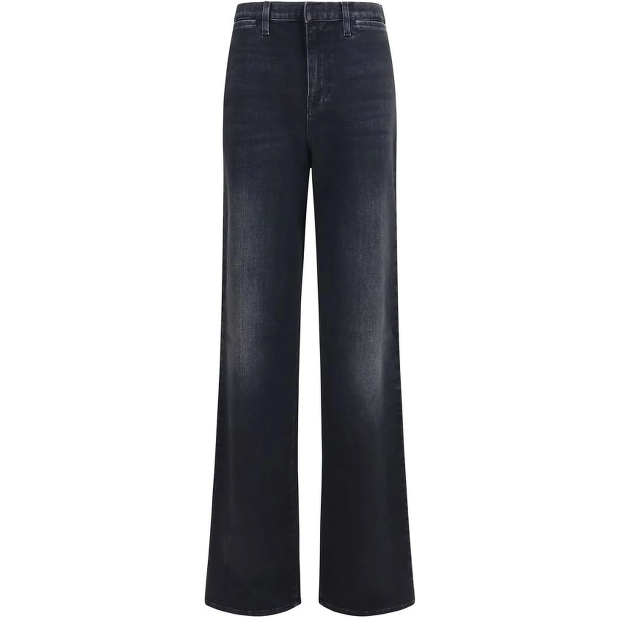 Black Cotton Straight-Leg Jeans