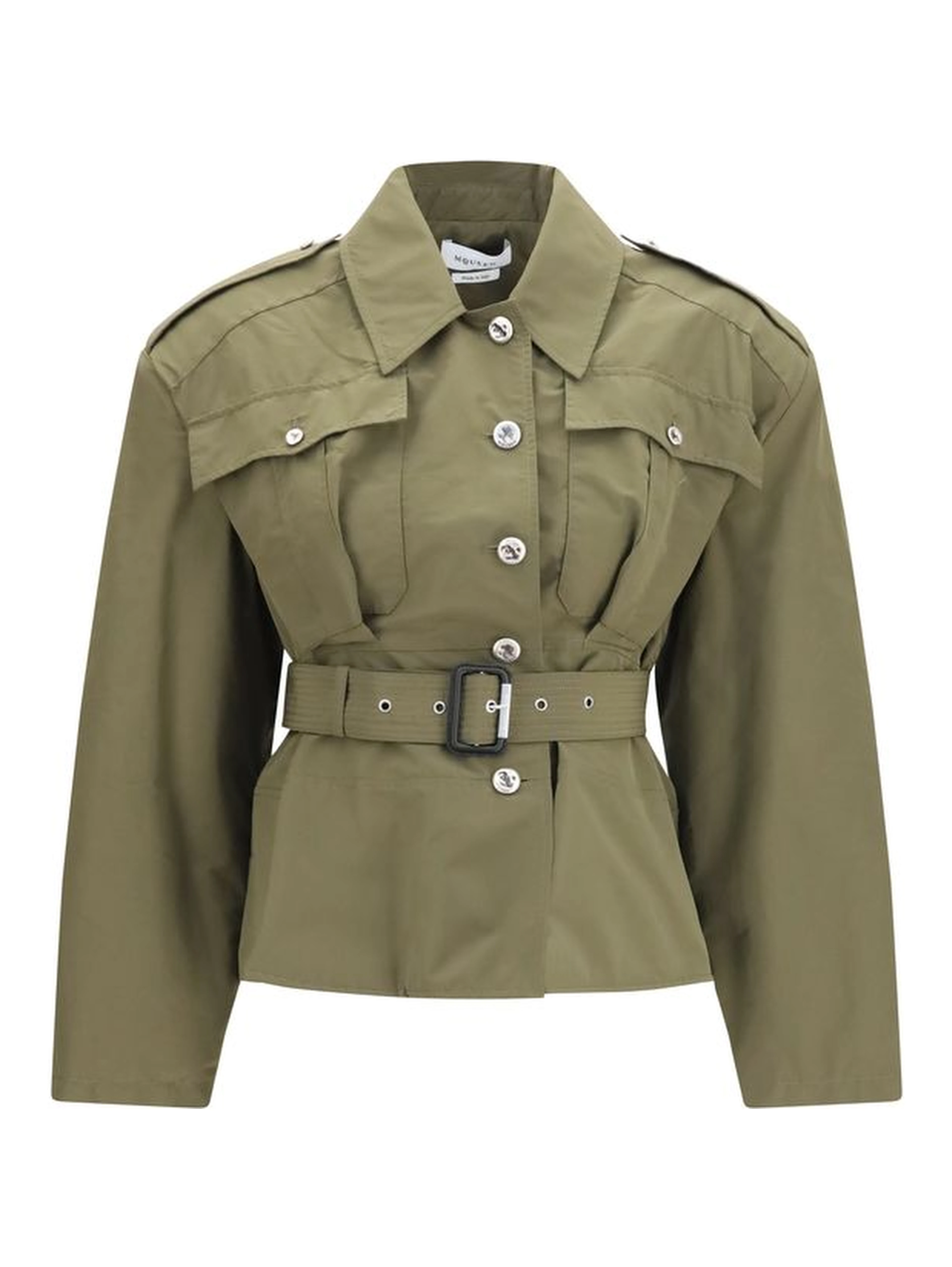 Bicolor Cotton Full-Length Jacket