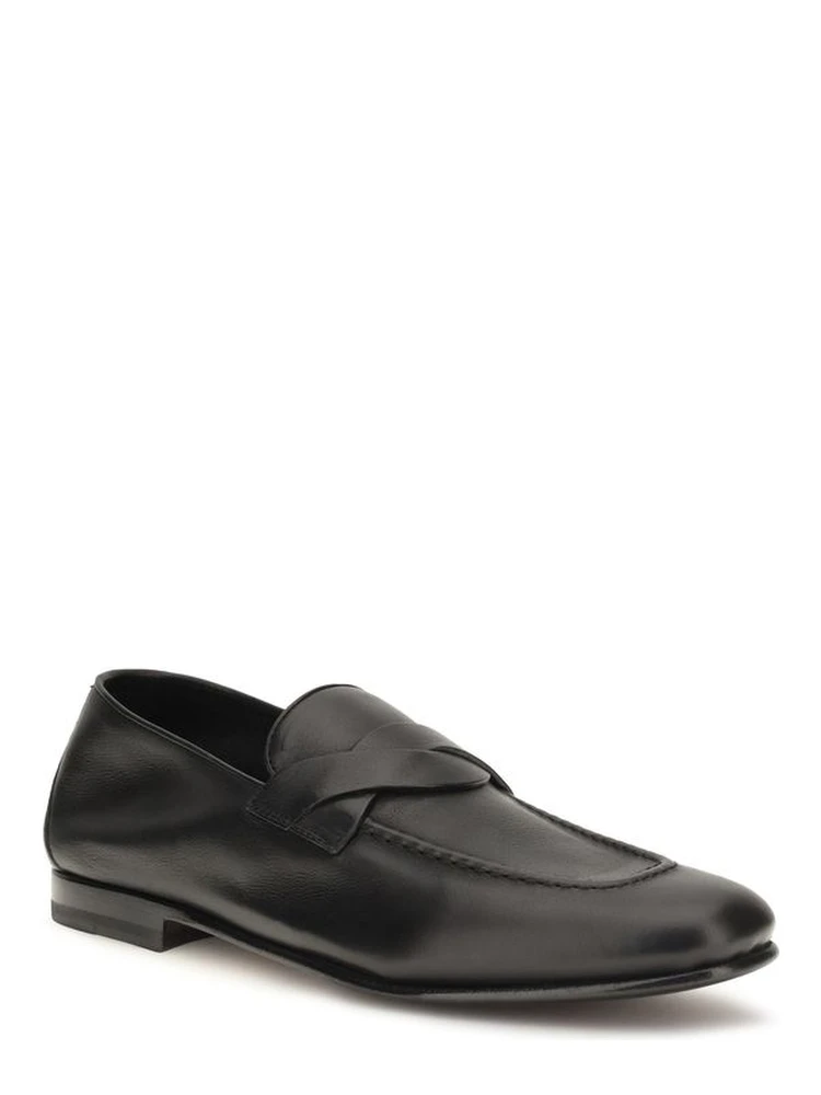 Black Calf Leather Bos Taurus Slip-On Loafers alternative