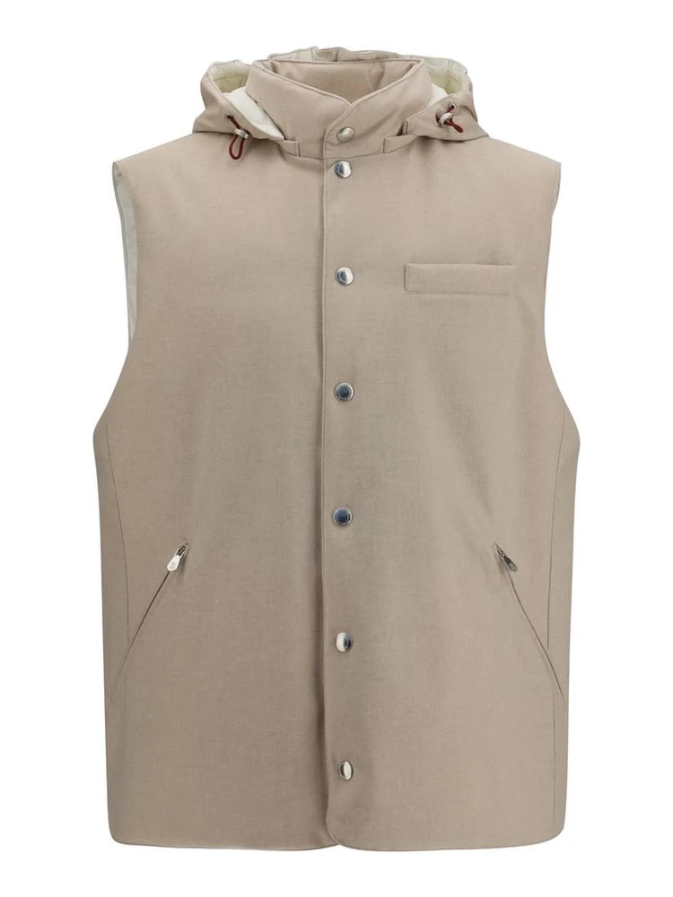 Beige Wool Oves Aries Sleeveless Jacket