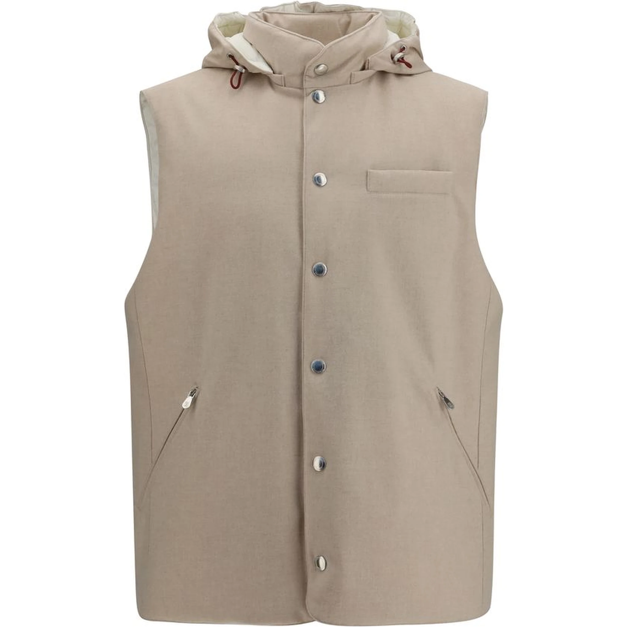 Beige Wool Oves Aries Sleeveless Jacket