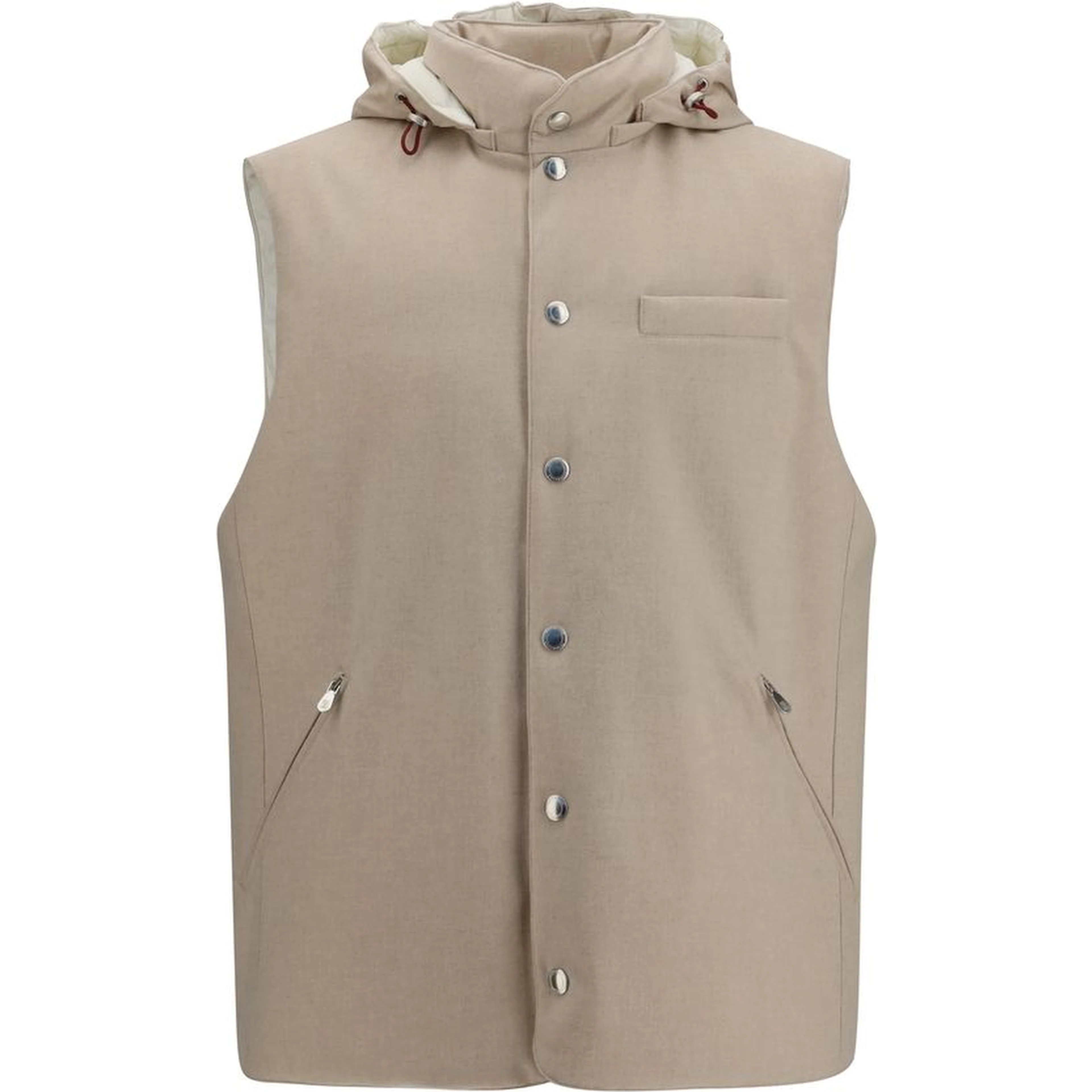 Beige Wool Oves Aries Sleeveless Jacket
