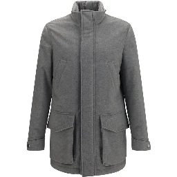 Gray Cashmere Full-Length Jacket