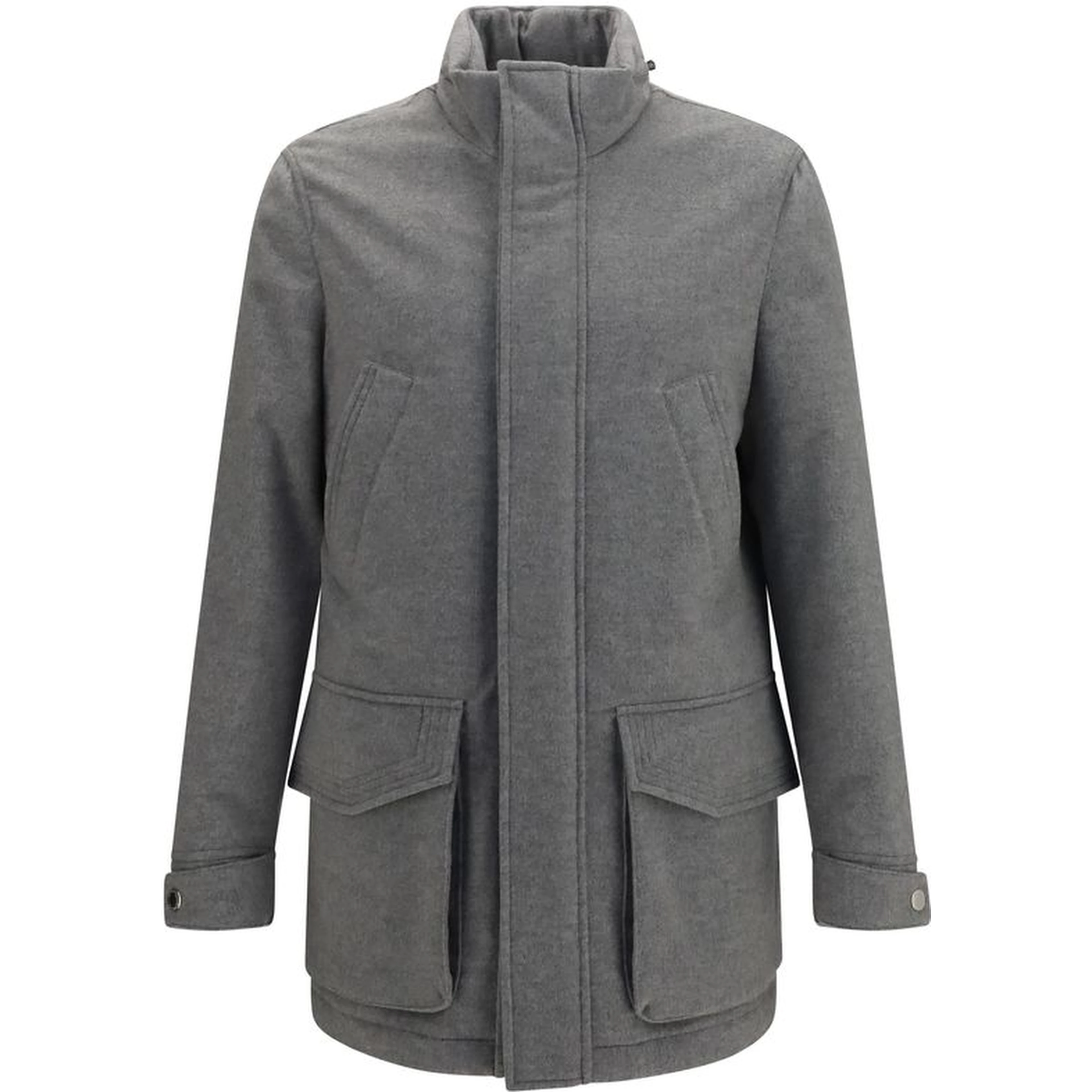 Gray Cashmere Full-Length Jacket