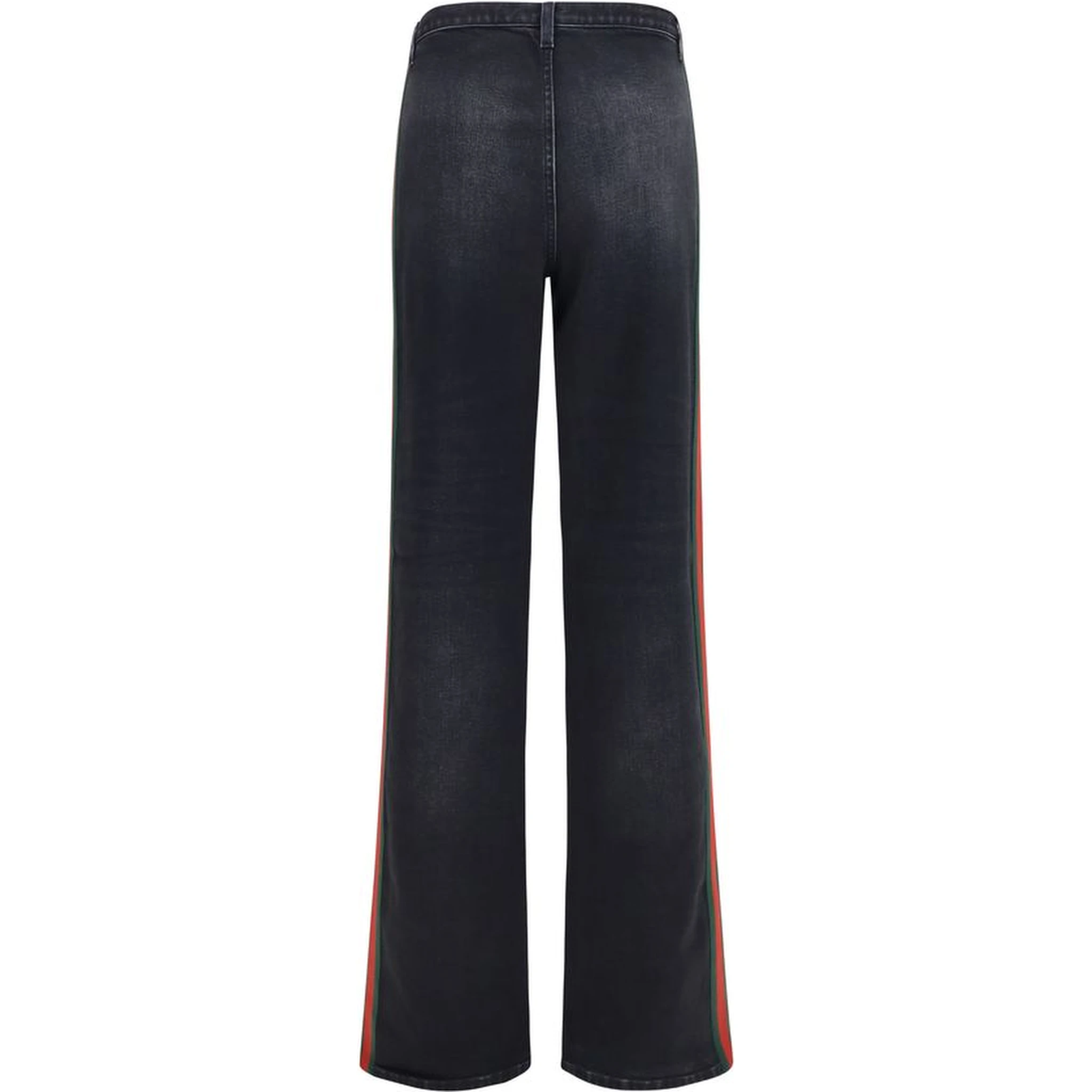 Black Cotton Straight-Leg Jeans