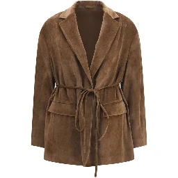 Brown Viscose Full-Length Jacket