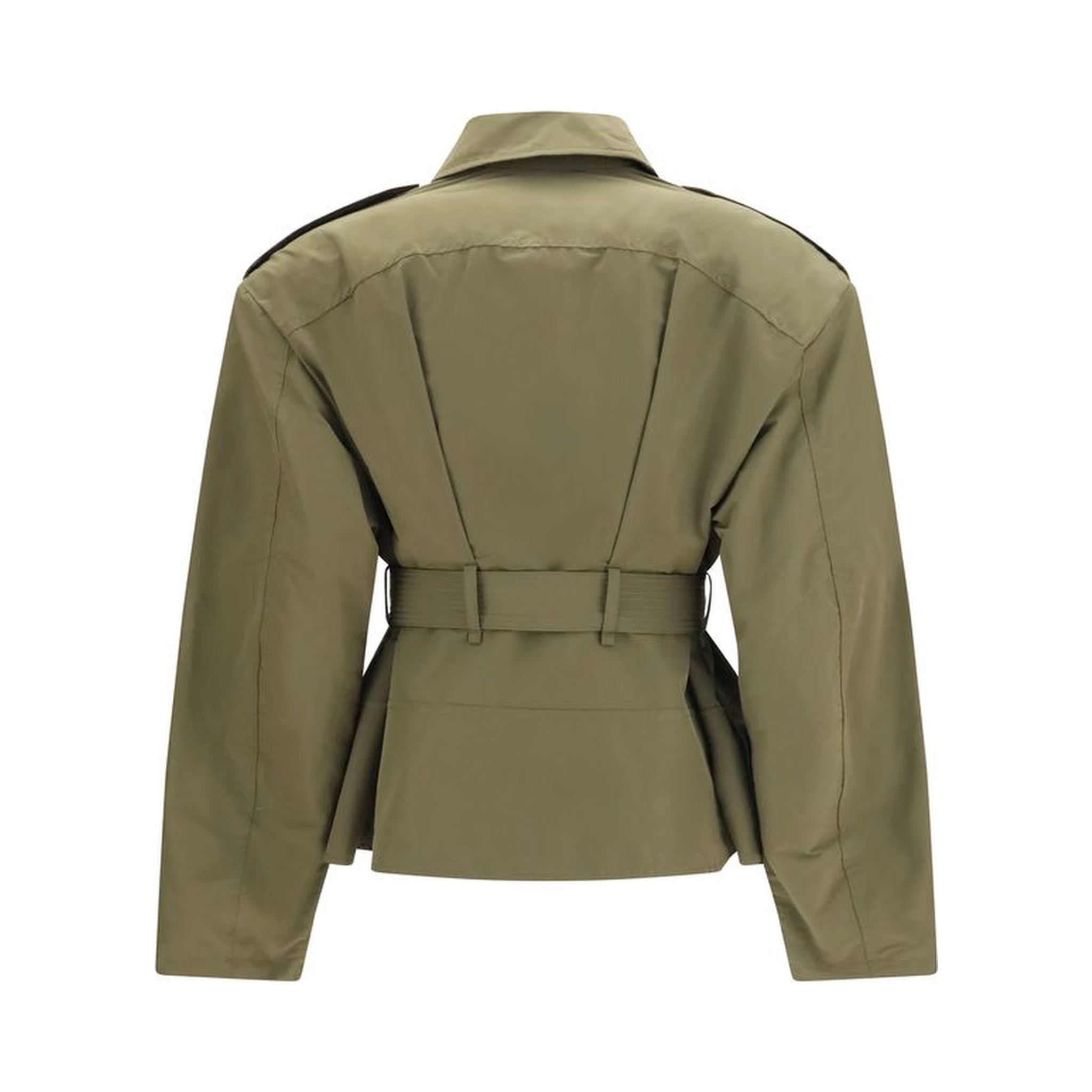 Bicolor Cotton Full-Length Jacket