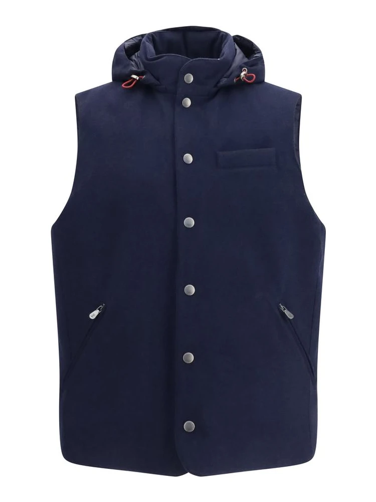 Blue Wool Oves Aries Sleeveless Jacket