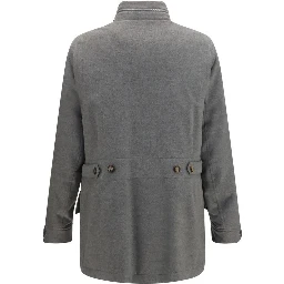 Gray Cashmere Full-Length Jacket
