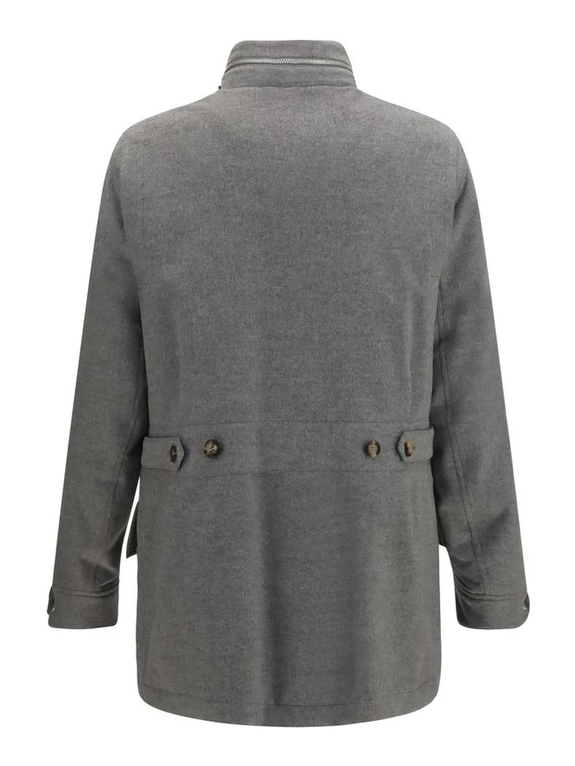 Gray Cashmere Full-Length Jacket