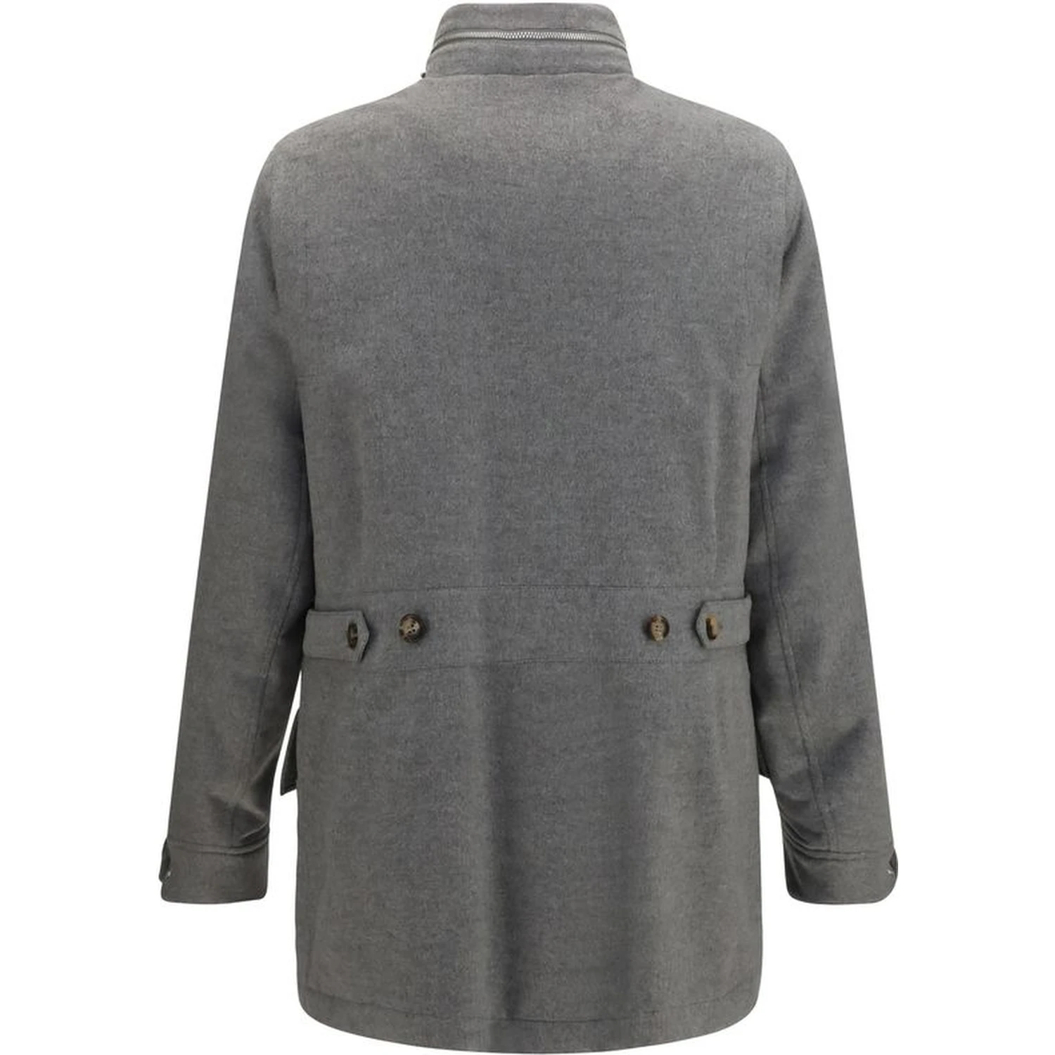 Gray Cashmere Full-Length Jacket