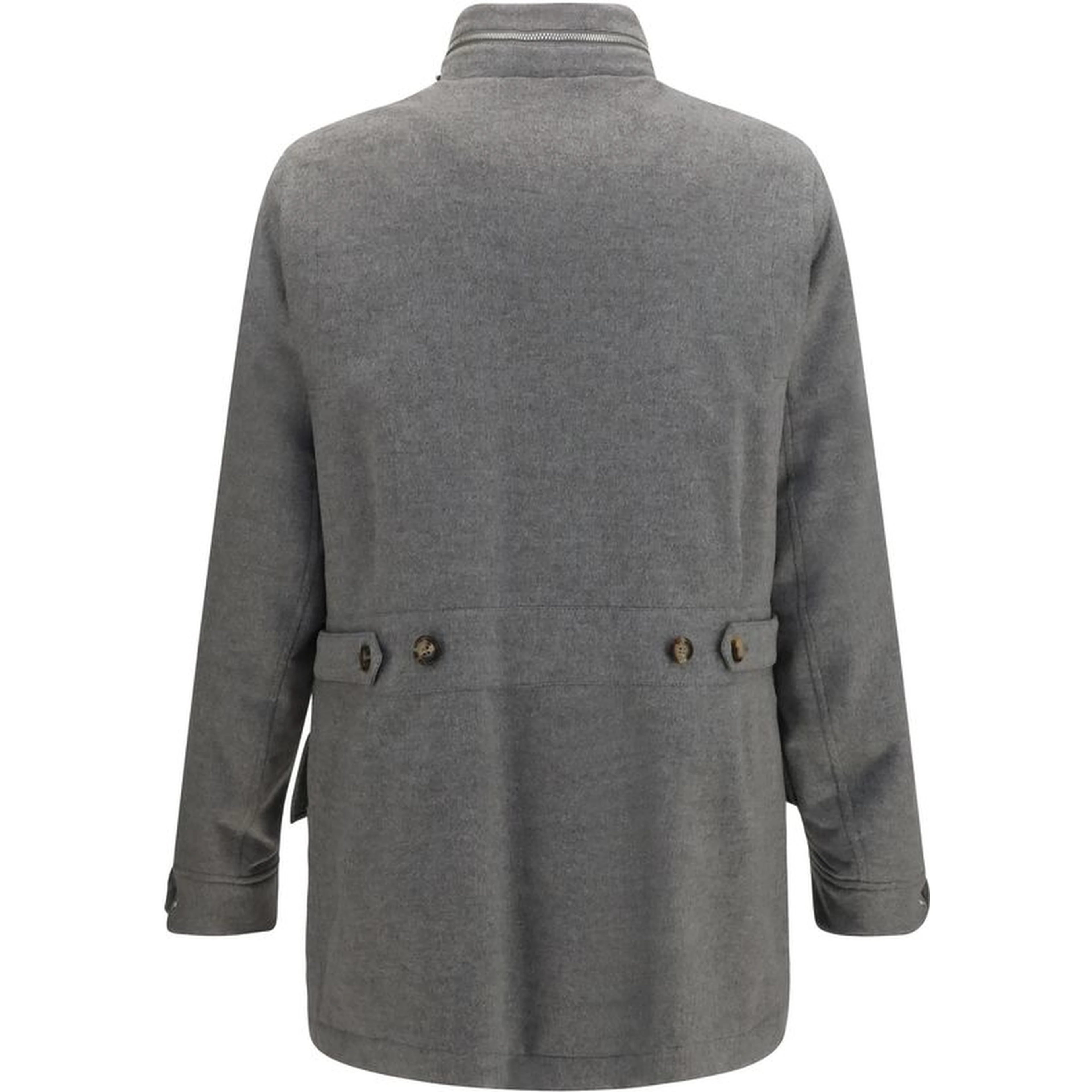 Gray Cashmere Full-Length Jacket