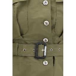 Bicolor Cotton Full-Length Jacket