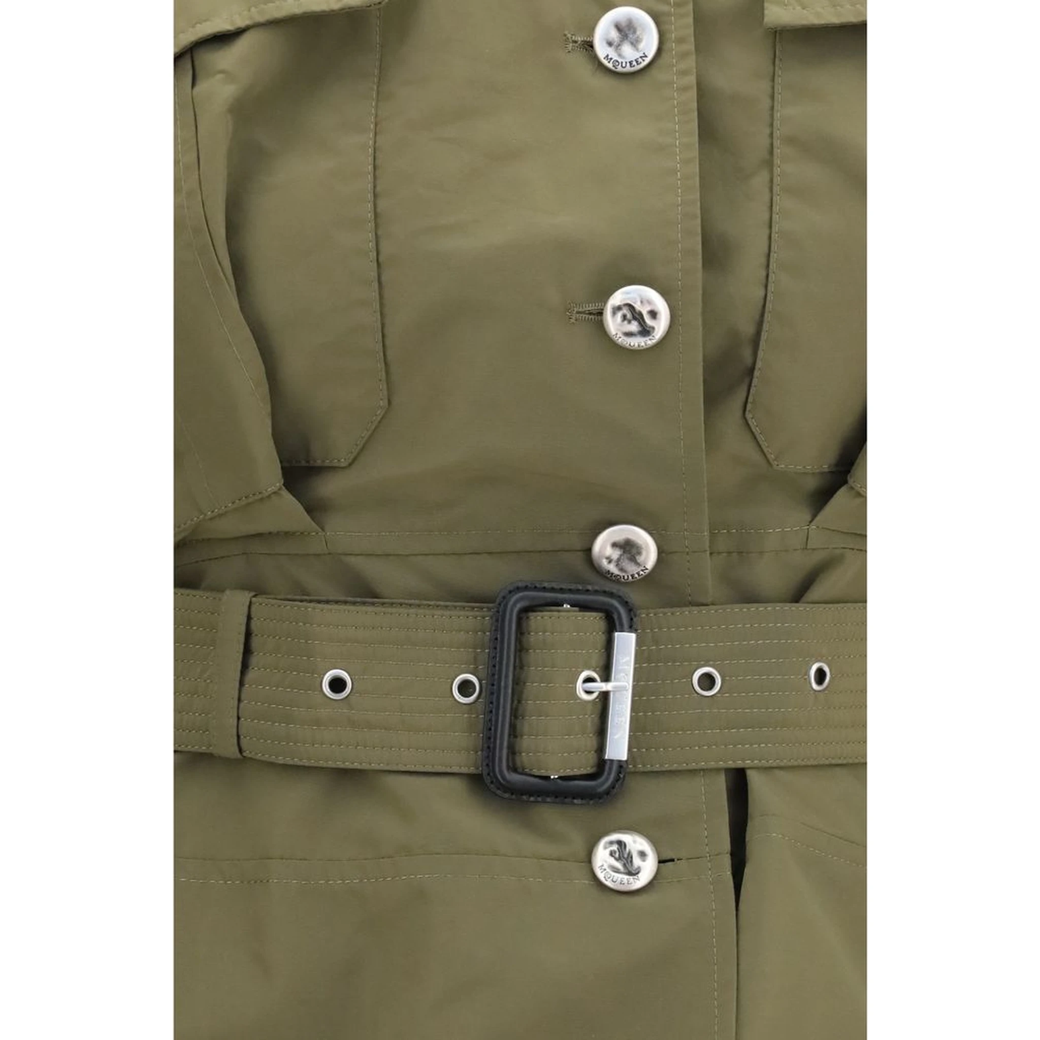 Bicolor Cotton Full-Length Jacket
