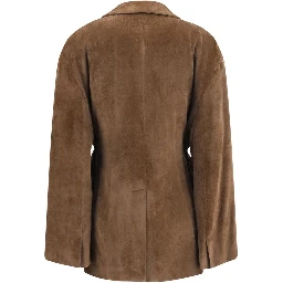 Brown Viscose Full-Length Jacket