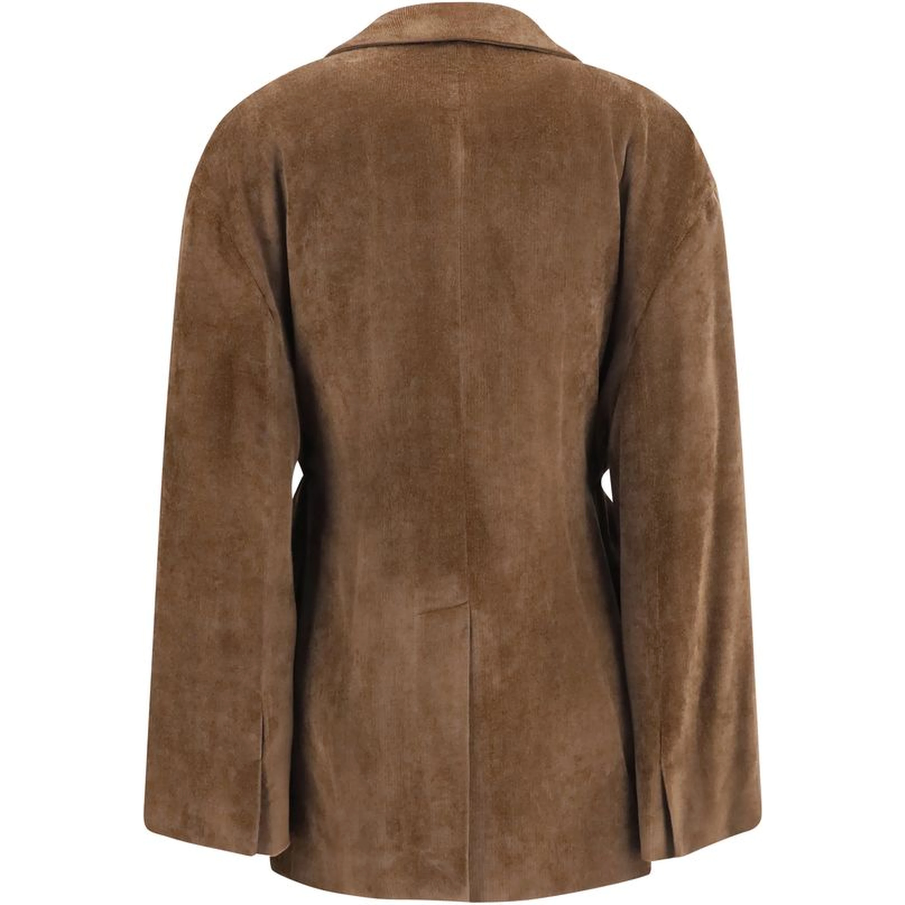 Brown Viscose Full-Length Jacket