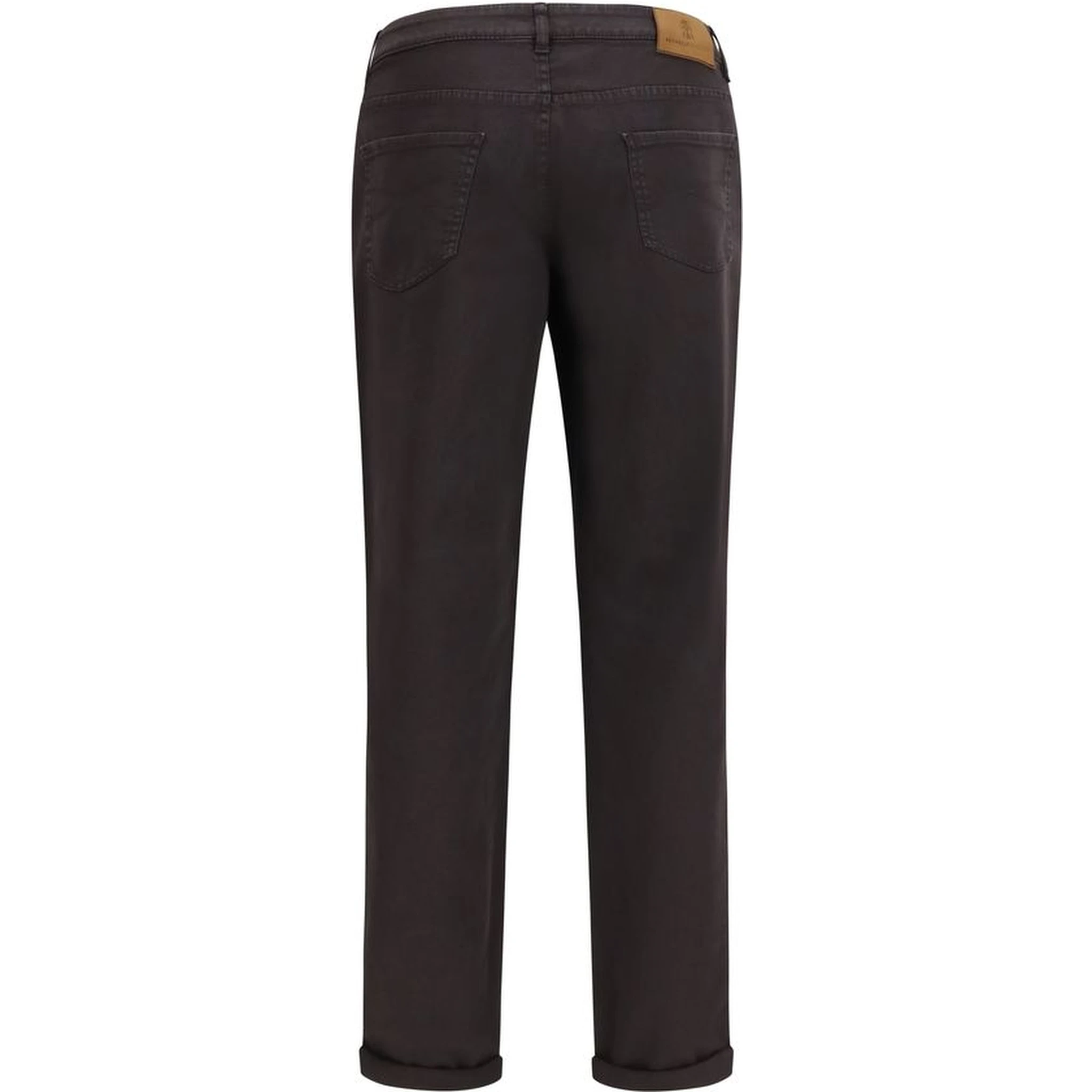 Brown Cotton Cropped Jeans