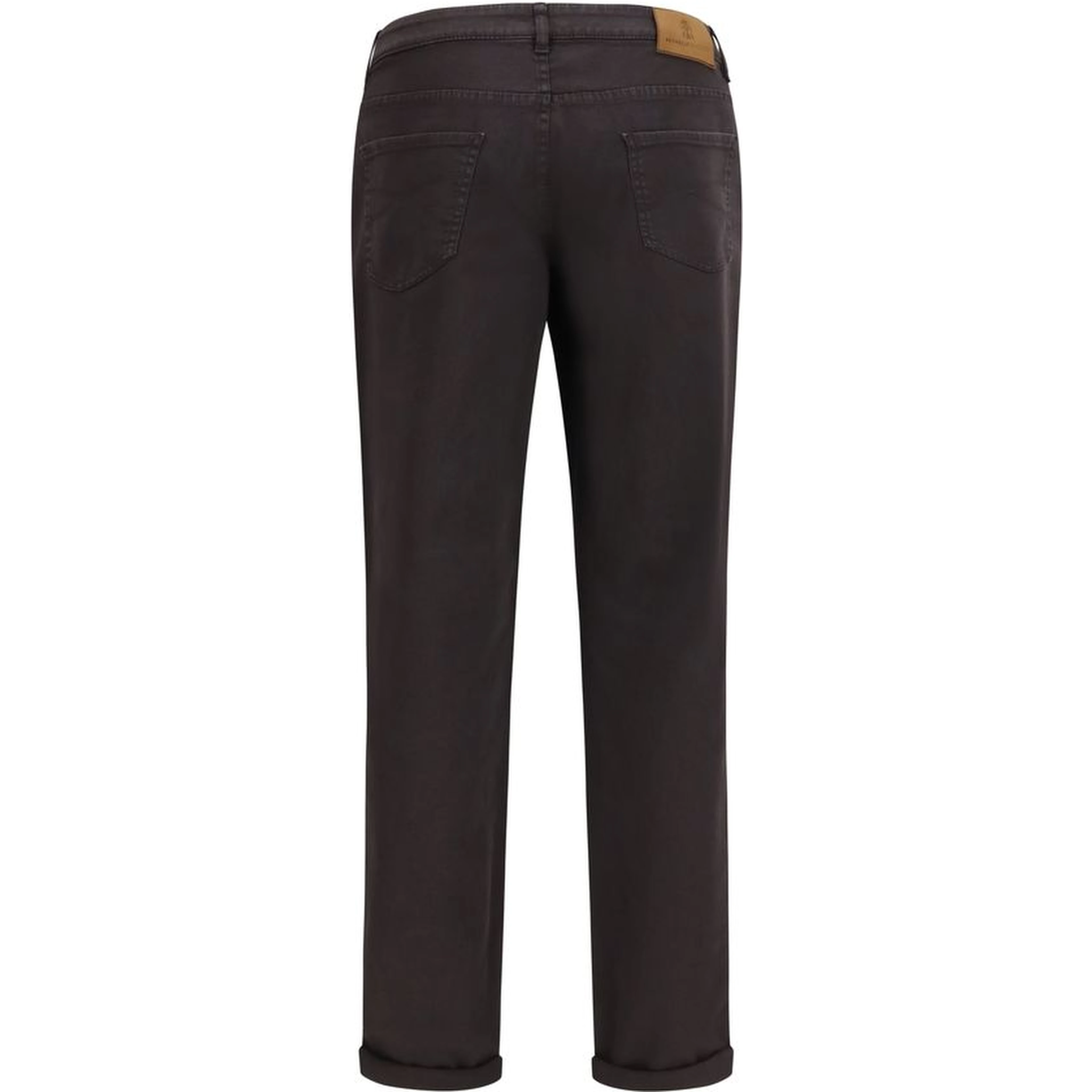 Brown Cotton Cropped Jeans