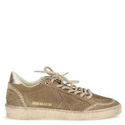 Beige Calf Leather Bos Taurus Athletic Sneakers