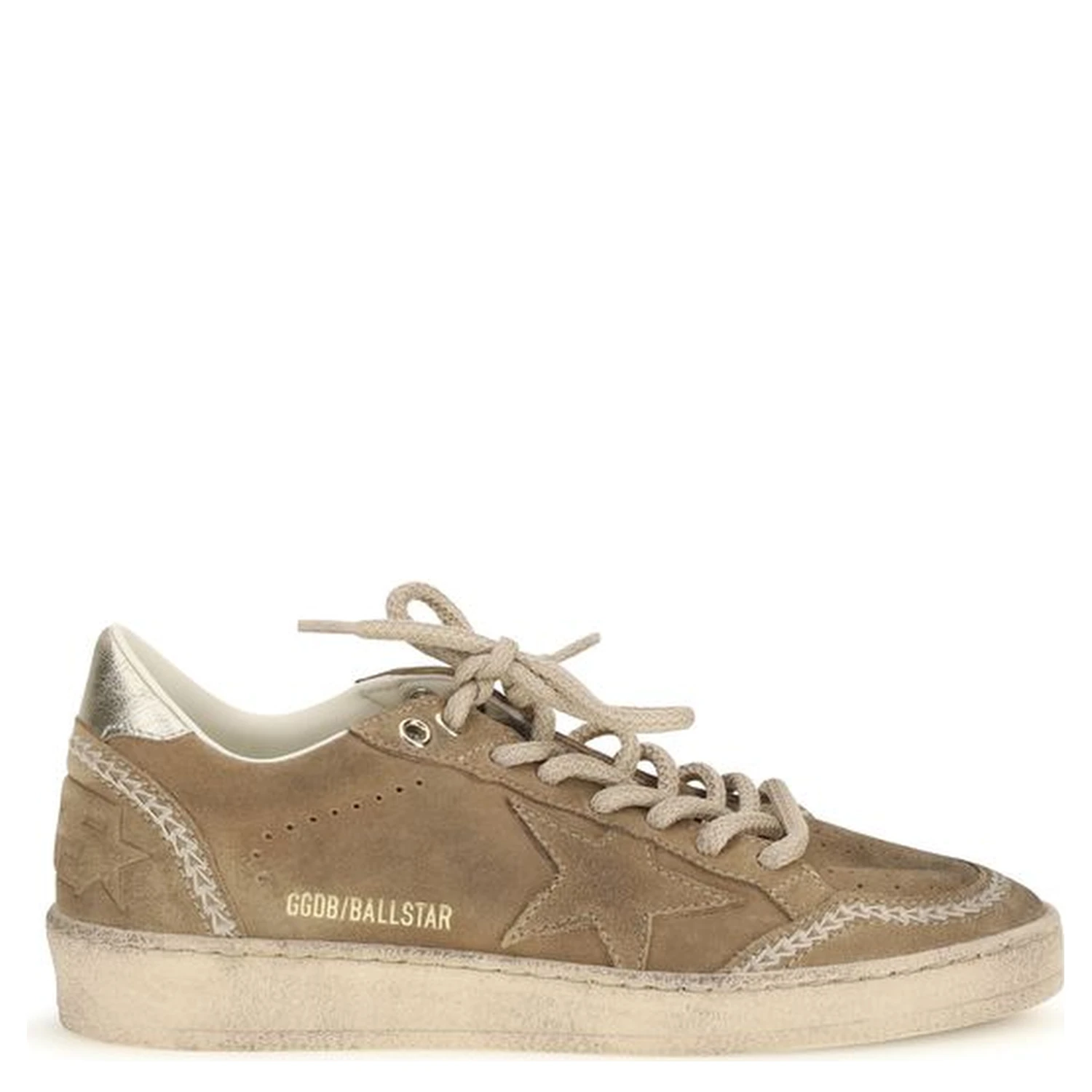 Beige Calf Leather Bos Taurus Athletic Sneakers