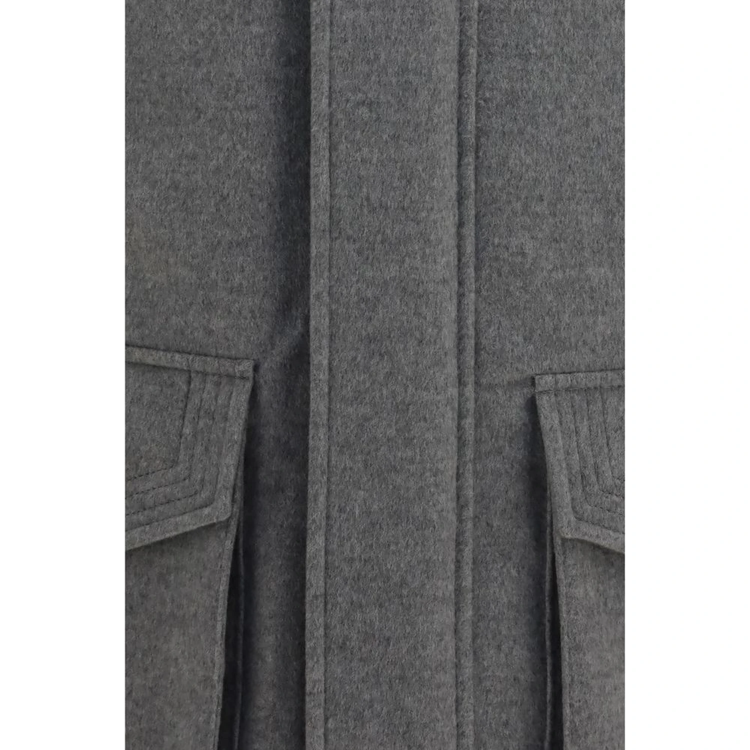 Gray Cashmere Full-Length Jacket