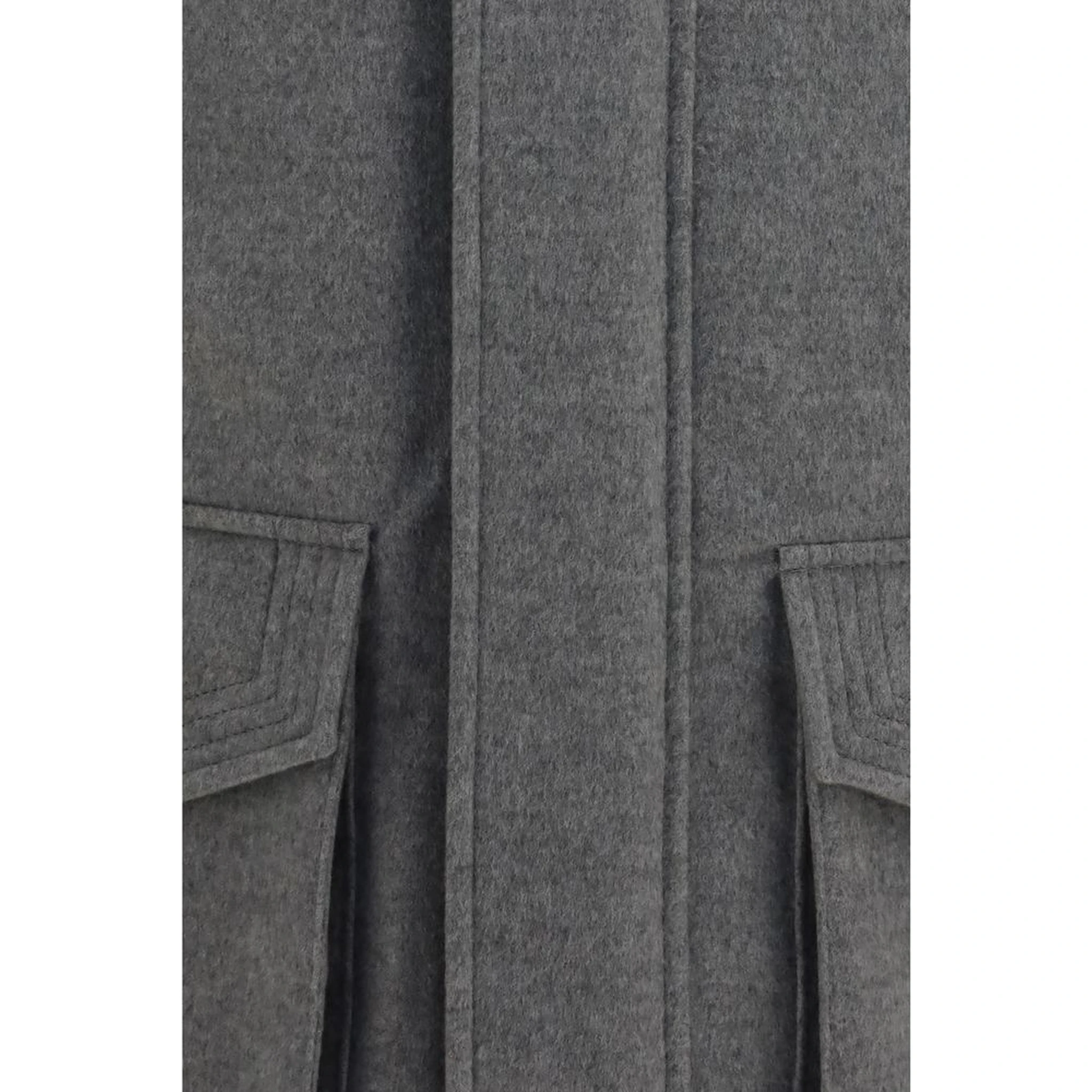Gray Cashmere Full-Length Jacket