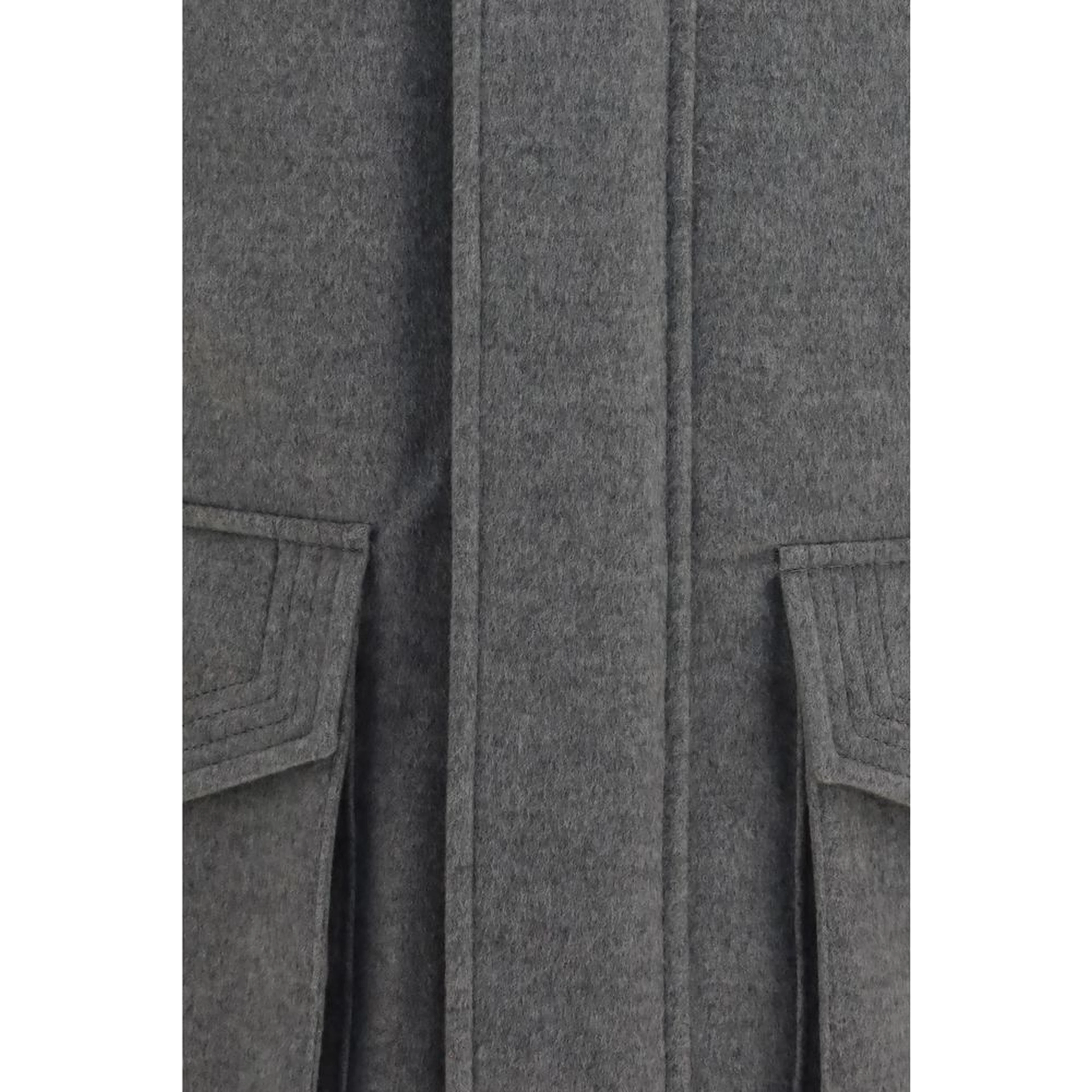 Gray Cashmere Full-Length Jacket