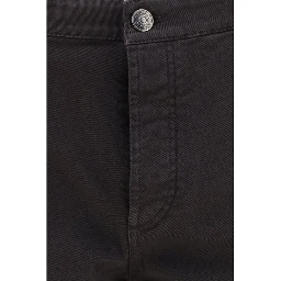 Brown Cotton Cropped Jeans