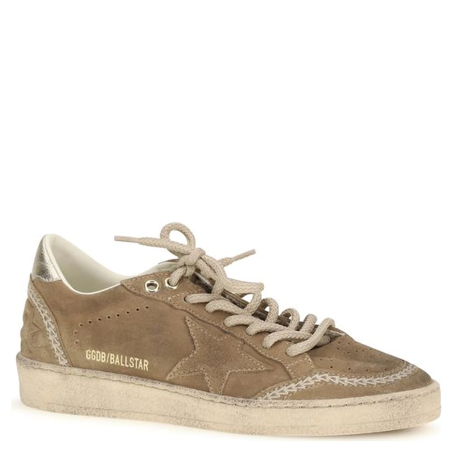 Beige Calf Leather Bos Taurus Athletic Sneakers