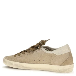 Beige Calf Leather Bos Taurus Low Top Sneakers