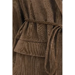 Brown Viscose Full-Length Jacket