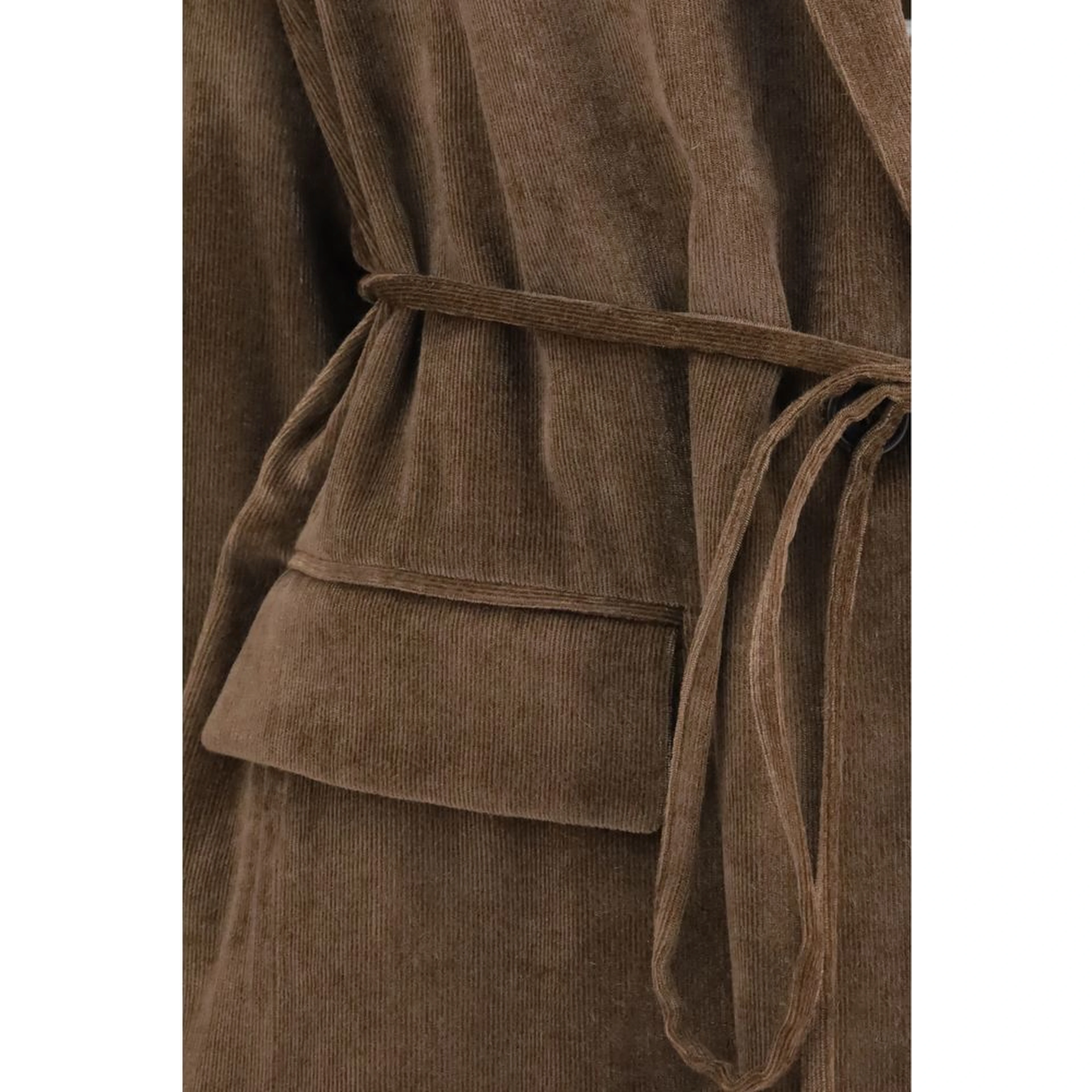 Brown Viscose Full-Length Jacket