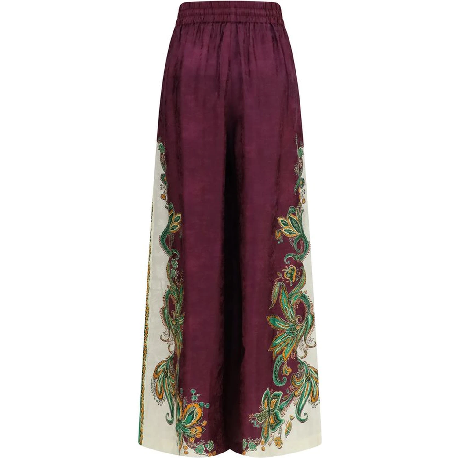 Purple Viscose Casual Pants
