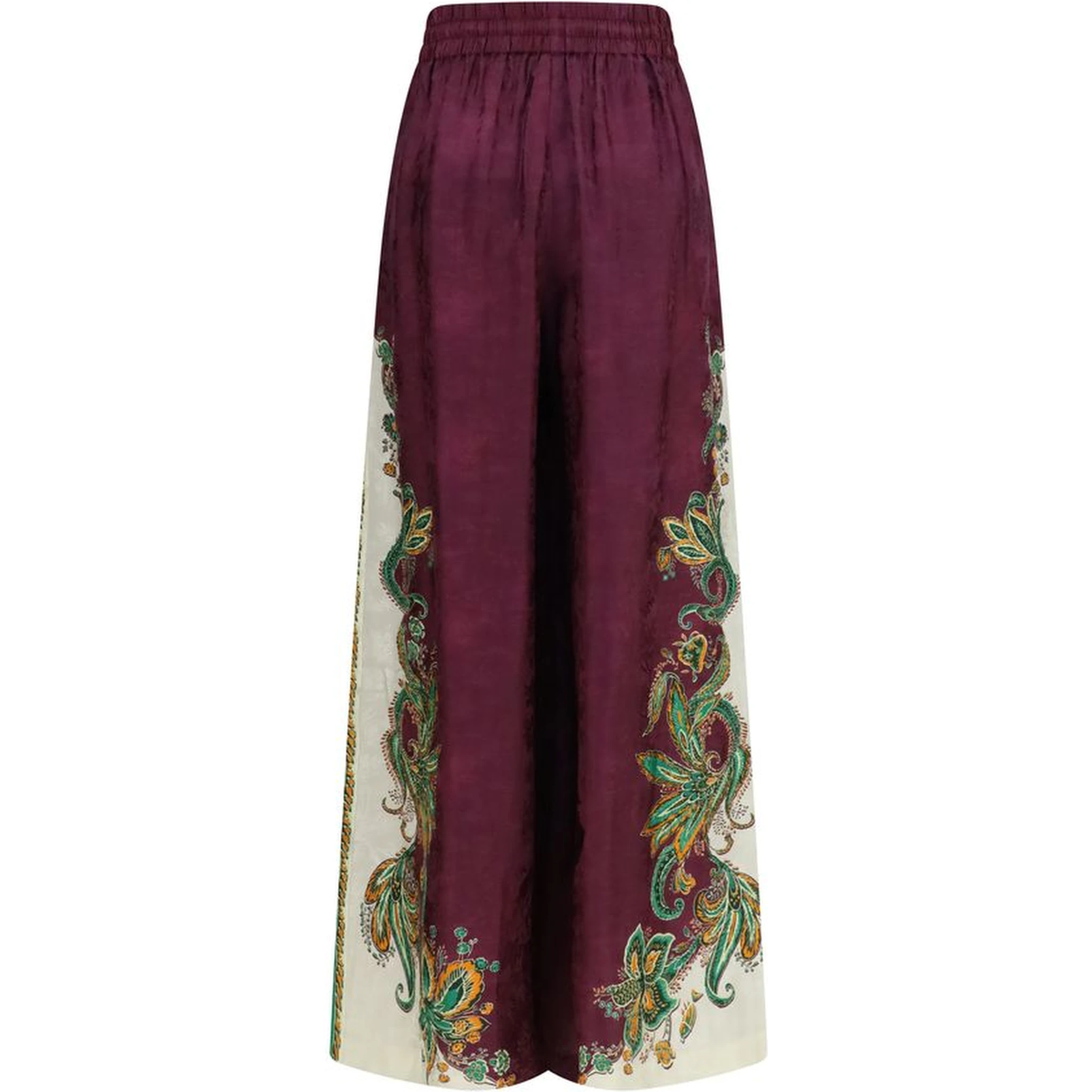 Purple Viscose Casual Pants