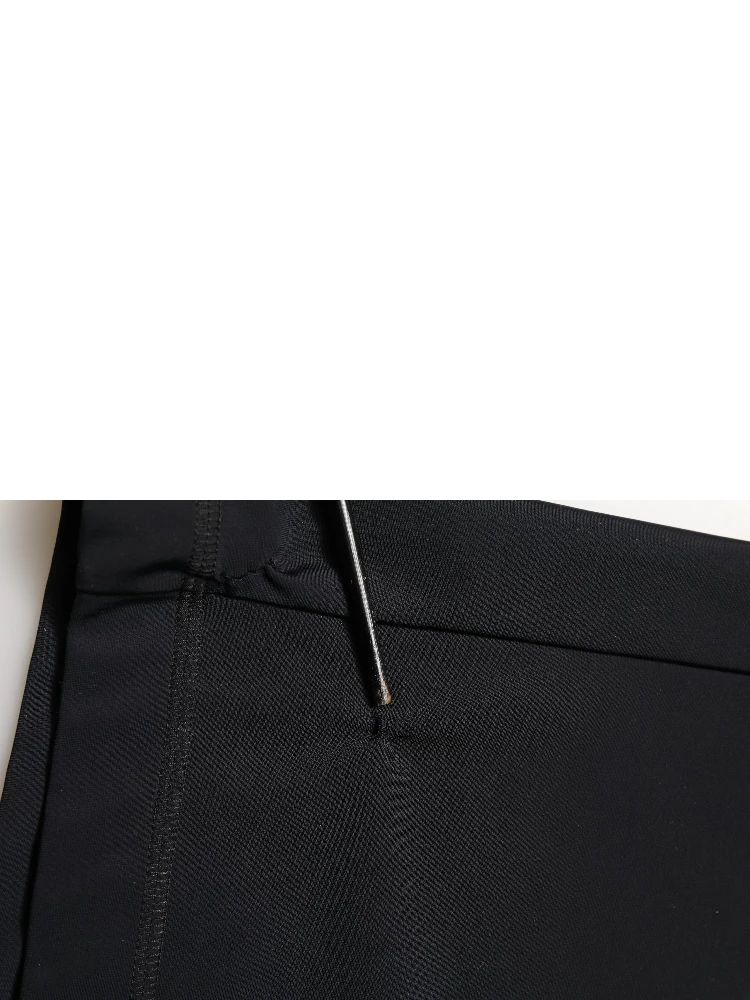 Black DGVIB3 Stretch Jersey Midi Pencil Cut Skirt