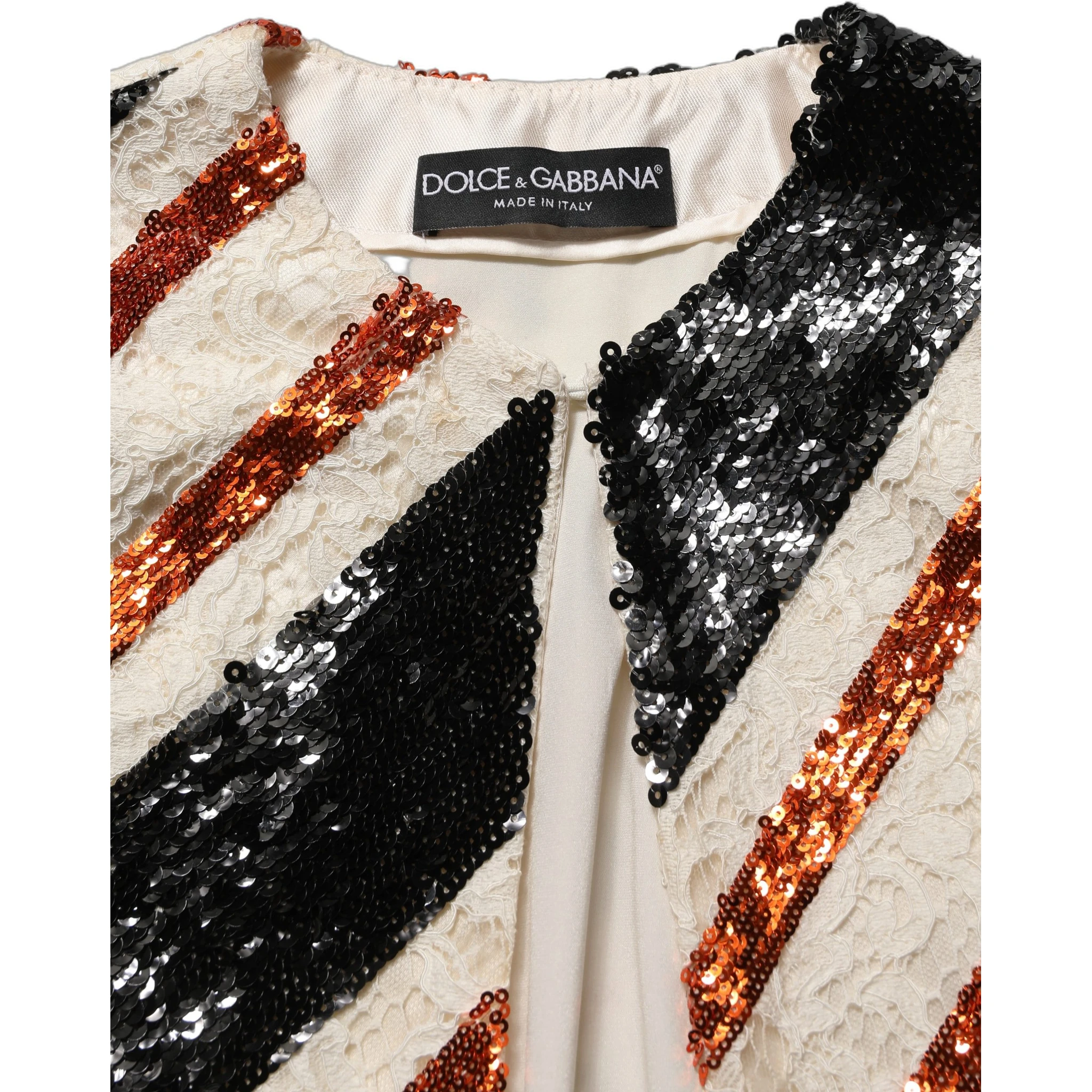 Multicolor Stripe Sequin Duster Coat Jacket