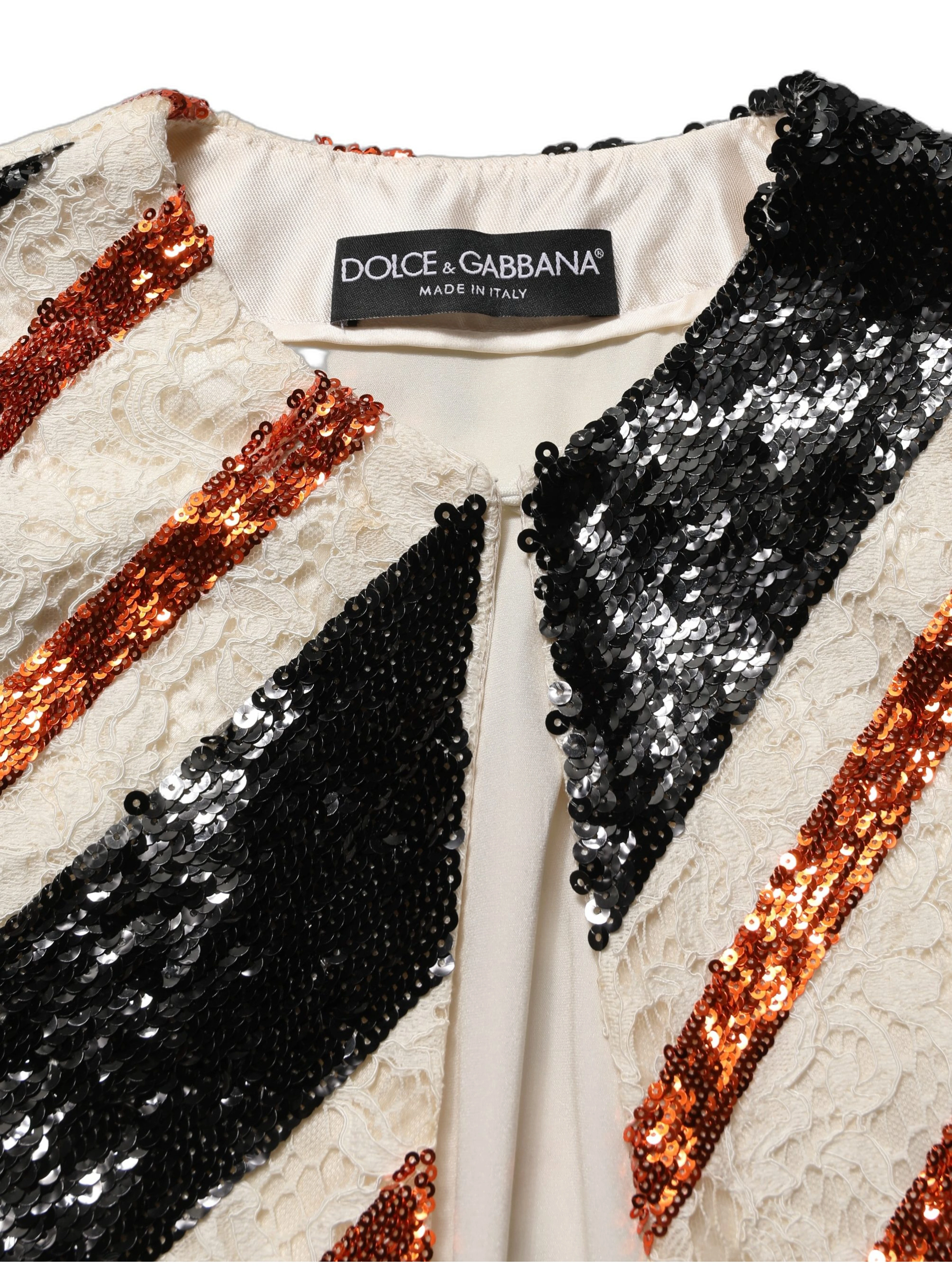 Multicolor Stripe Sequin Duster Coat Jacket