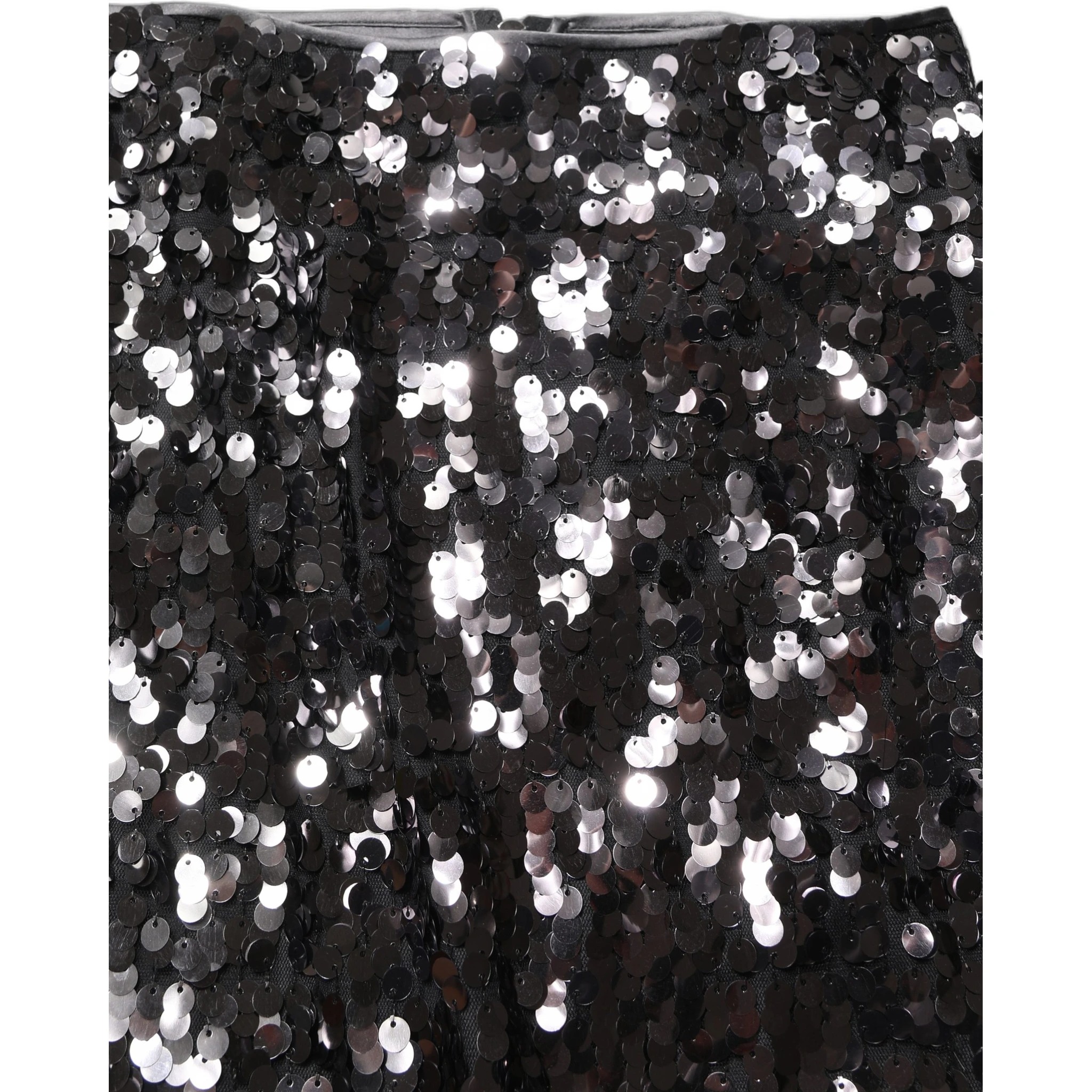 Brown Sequinned Embellished PencilCut Skirt