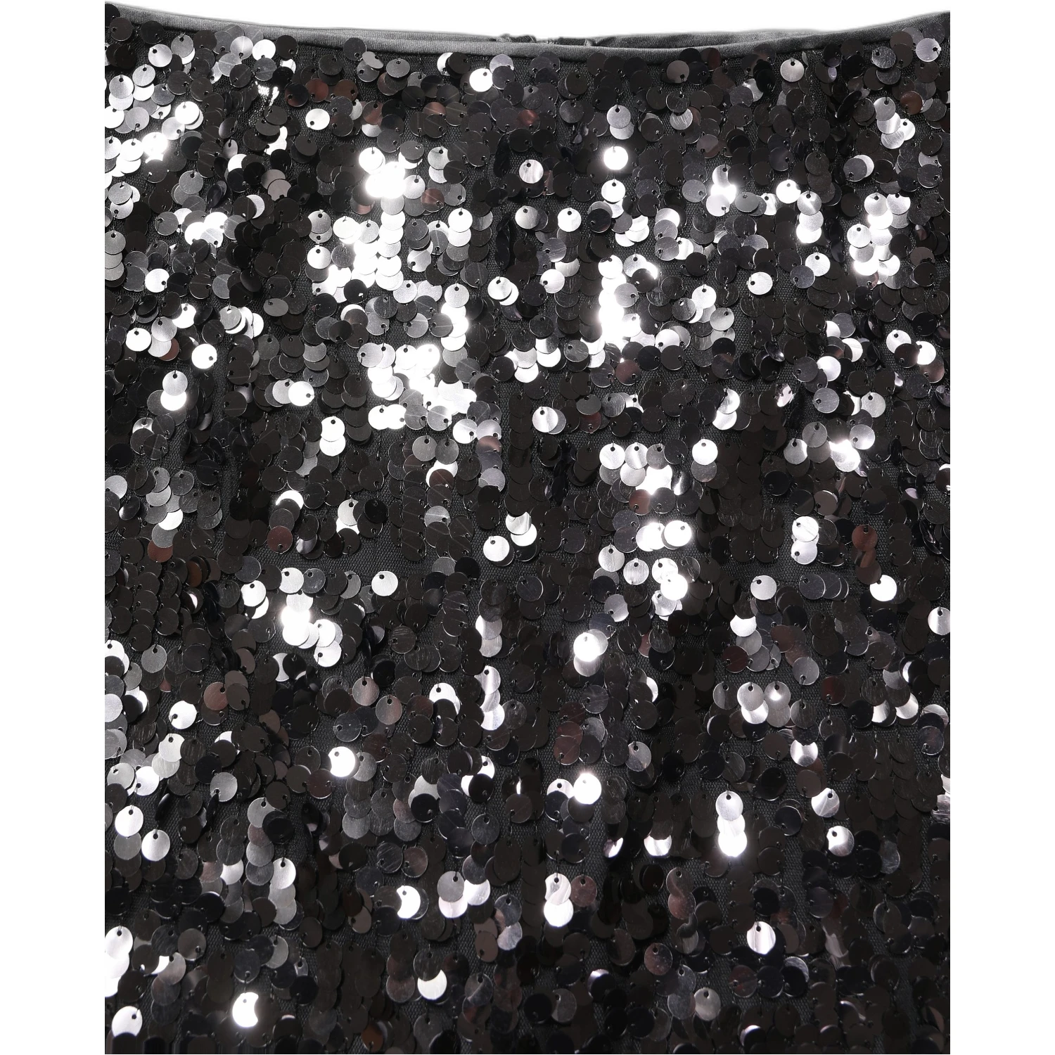 Brown Sequinned Embellished Pencil Cut Skirt