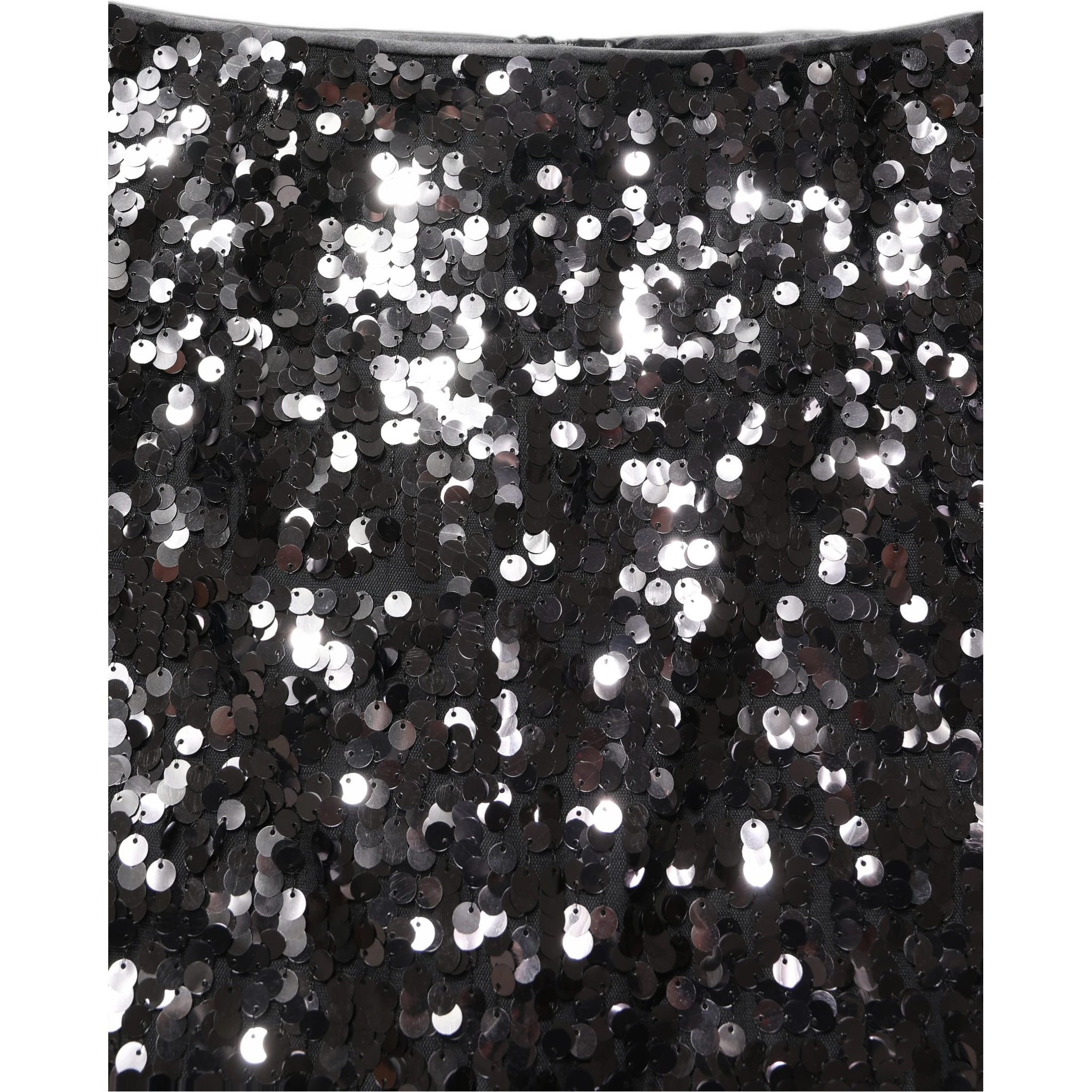Brown Sequinned Embellished Pencil Cut Skirt