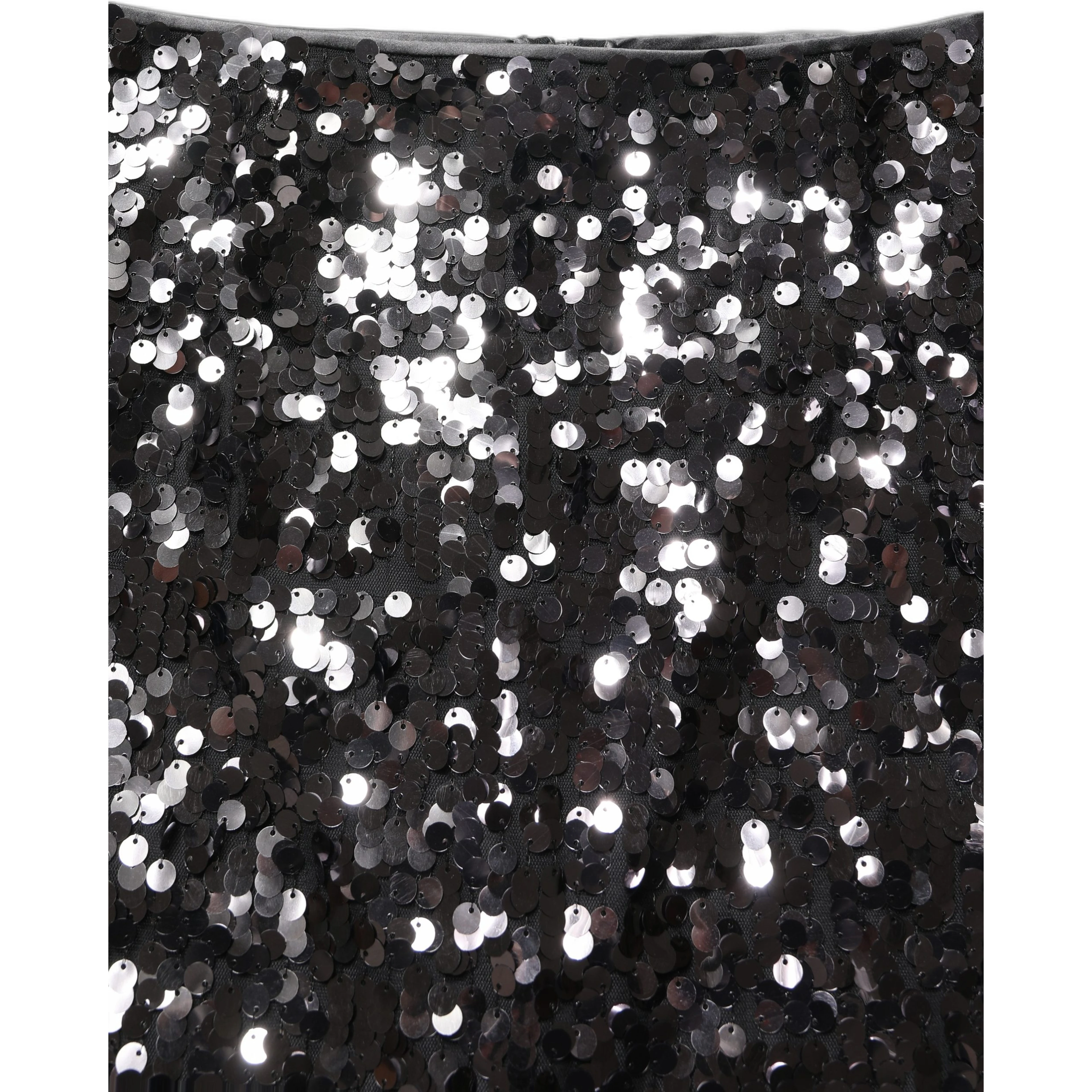 Brown Sequinned Embellished Pencil Cut Skirt