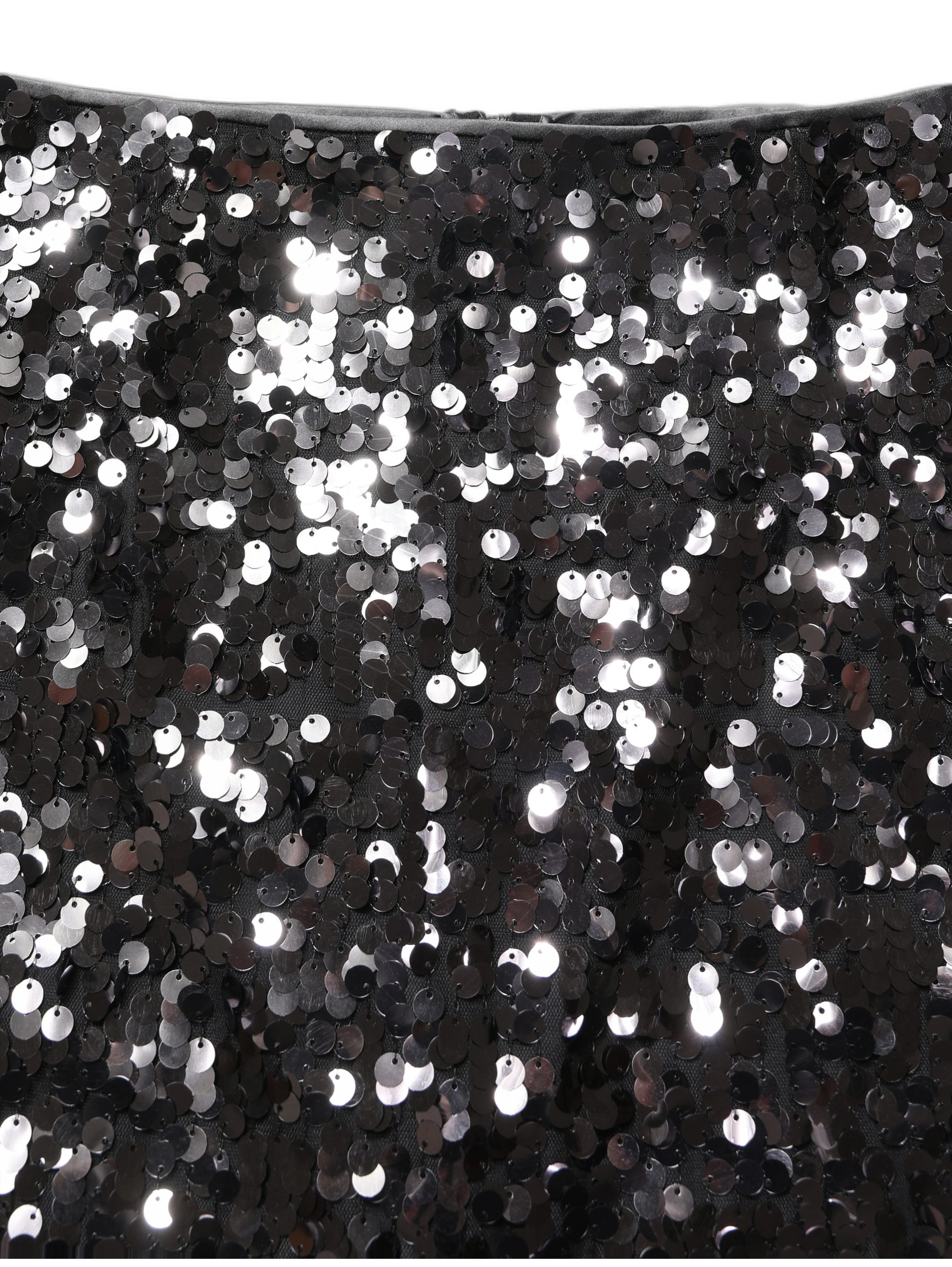 Brown Sequinned Embellished Pencil Cut Skirt