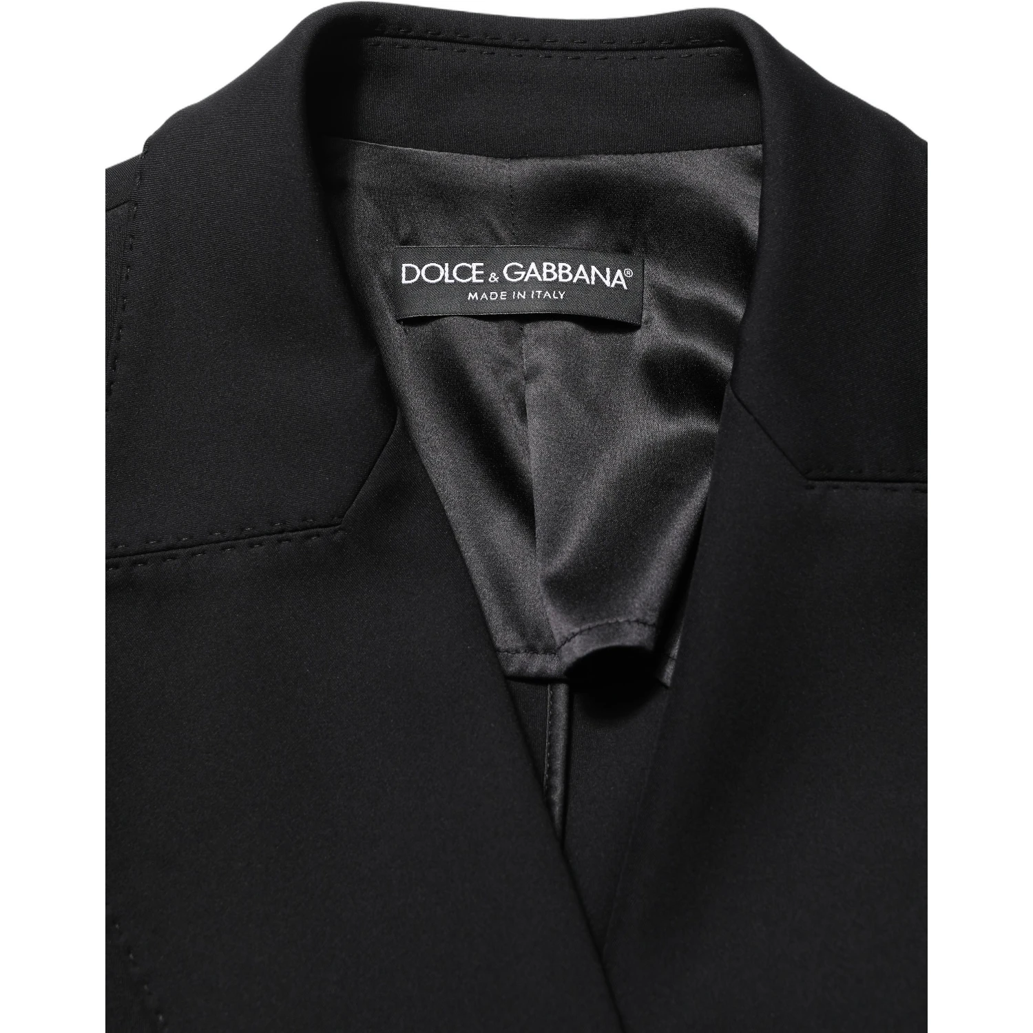 Black Double Breasted Crepe Blazer Jacket