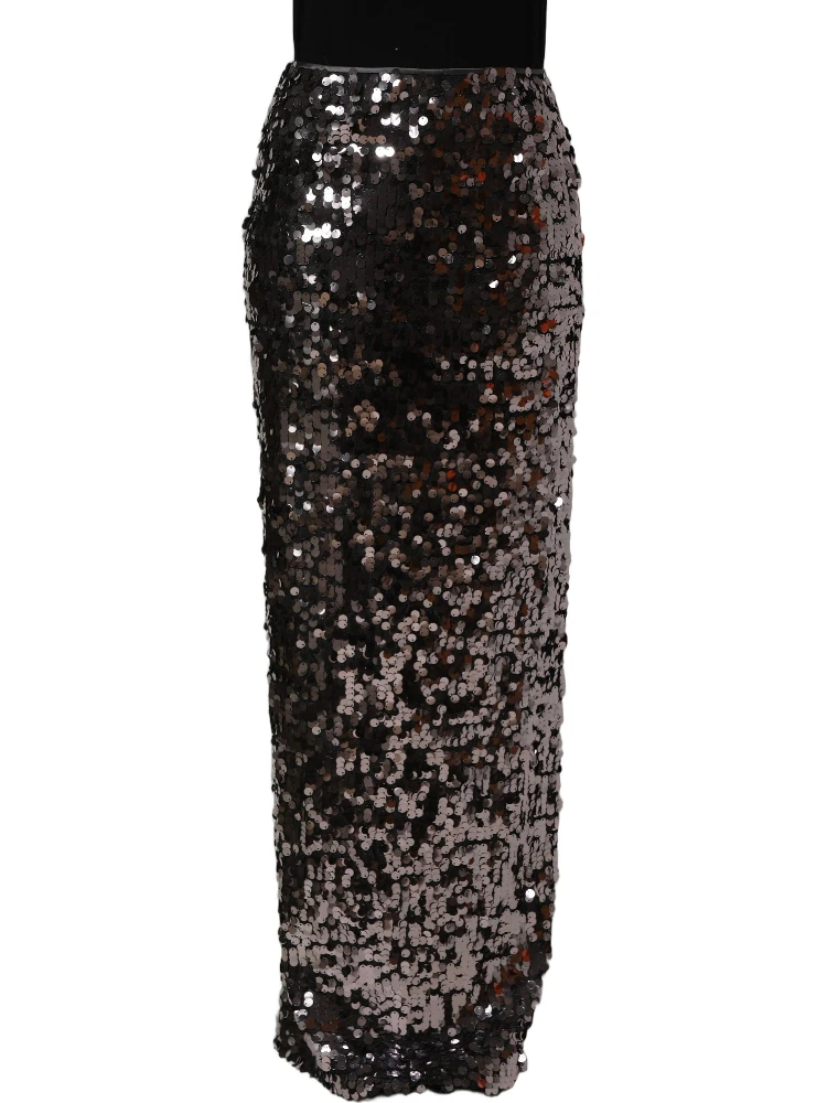 Brown Sequinned Embellished PencilCut Skirt alternative