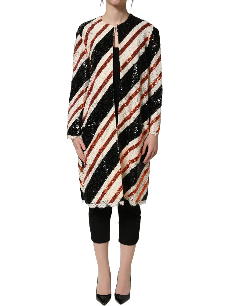 Multicolor Stripe Sequin Duster Coat Jacket alternative