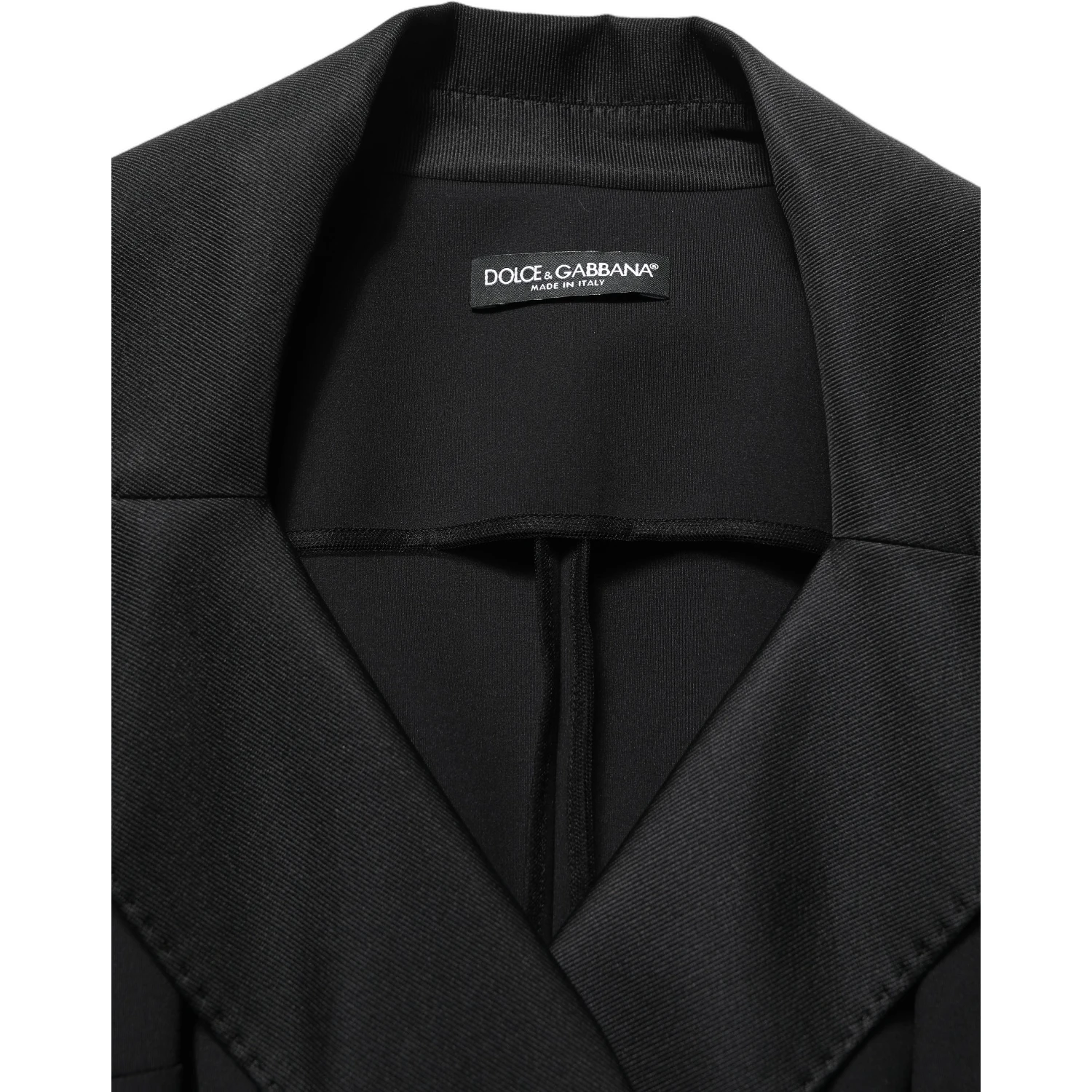 Black Nylon Double Breasted Coat Jacket